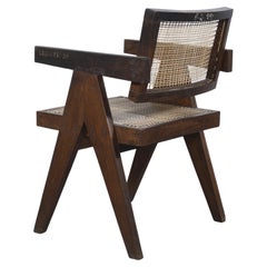 Pierre Jeanneret PJ-SI-28-A Cane Office Armchair / Authentic Mid-Century Modern