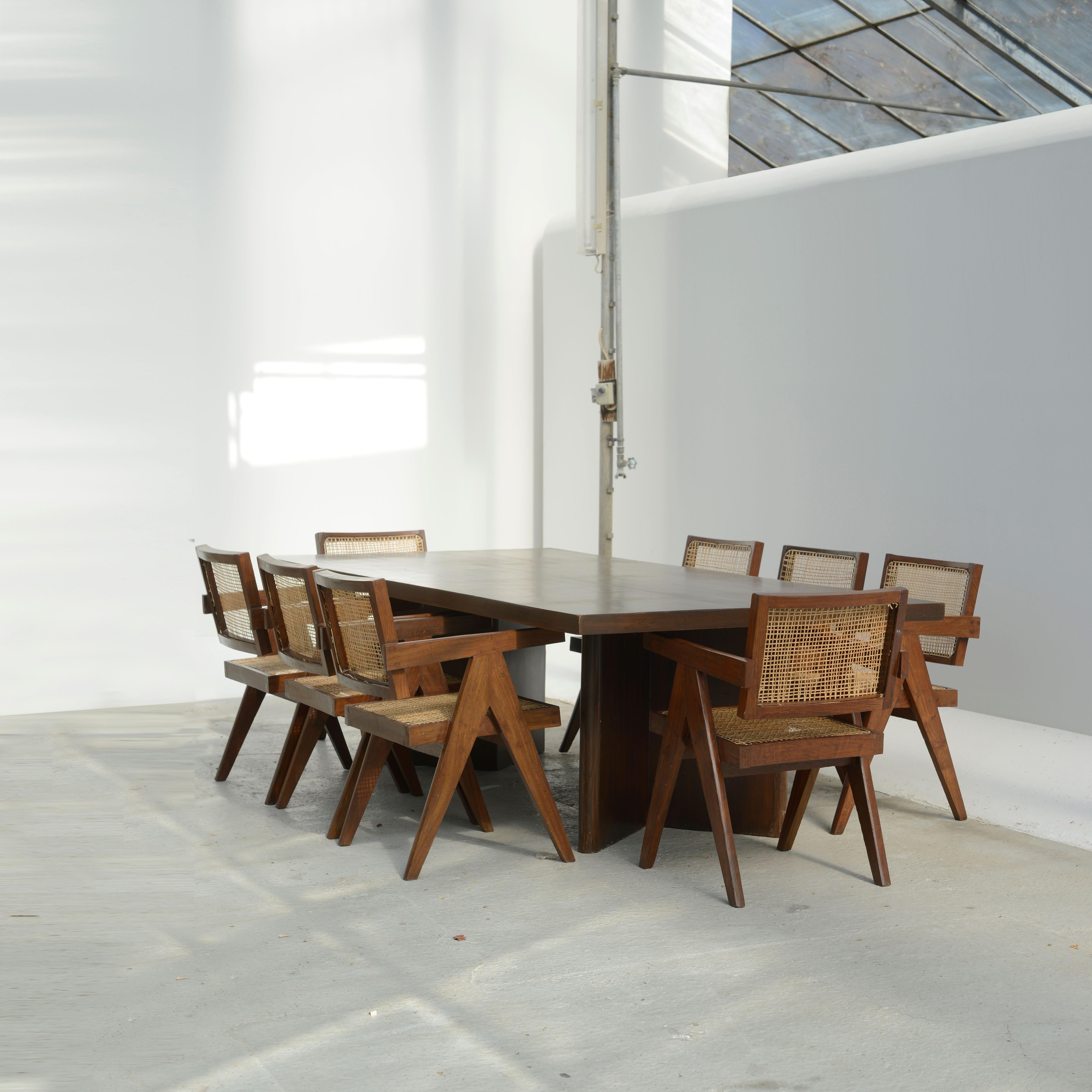 Indian Pierre Jeanneret PJ-SI-28-A Set of 12 Chairs / Authentic Mid-Century Modern