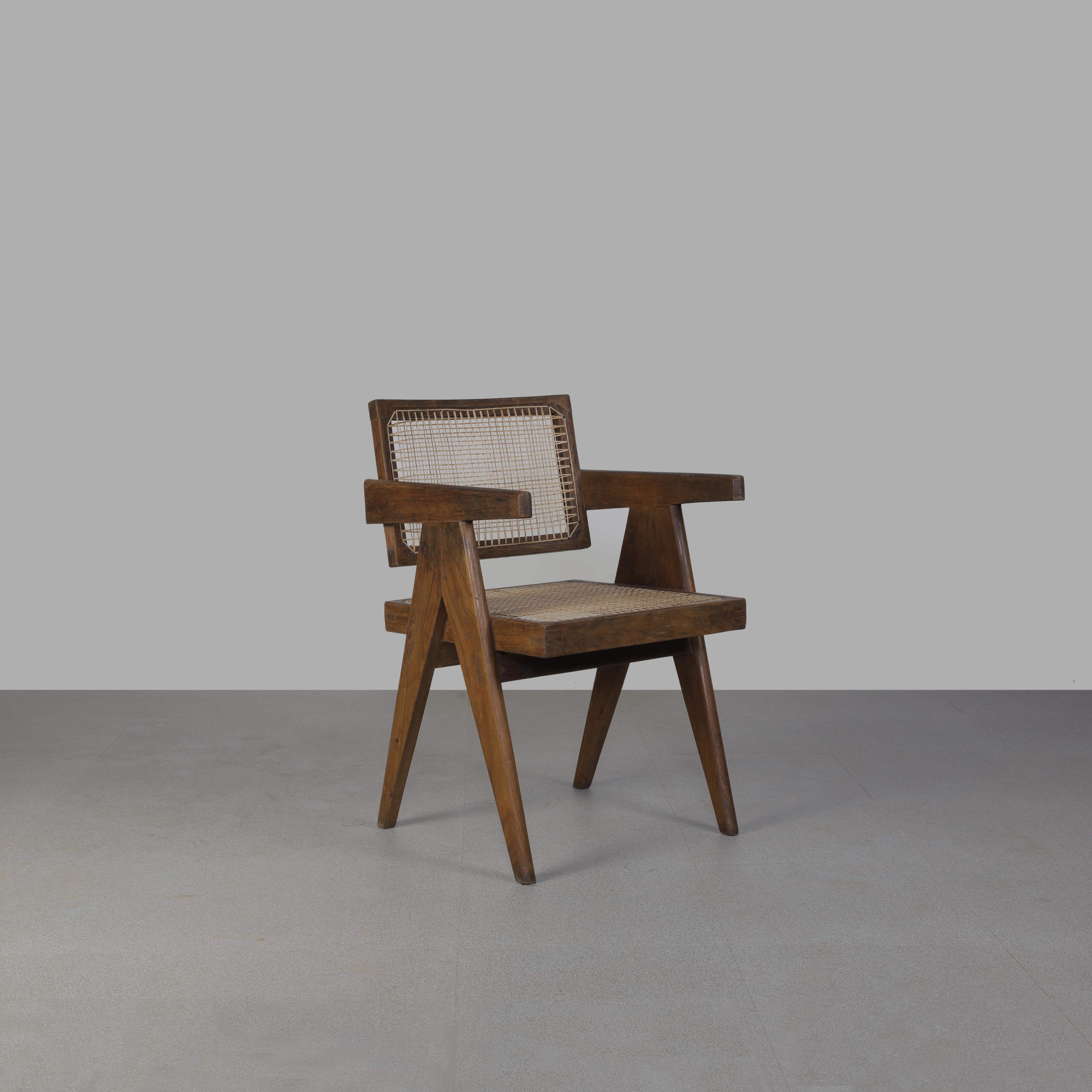 Pierre Jeanneret PJ-SI-28-A: 12er-Set Stühle, authentisch, Mid-Century Modern (Gehstock) im Angebot