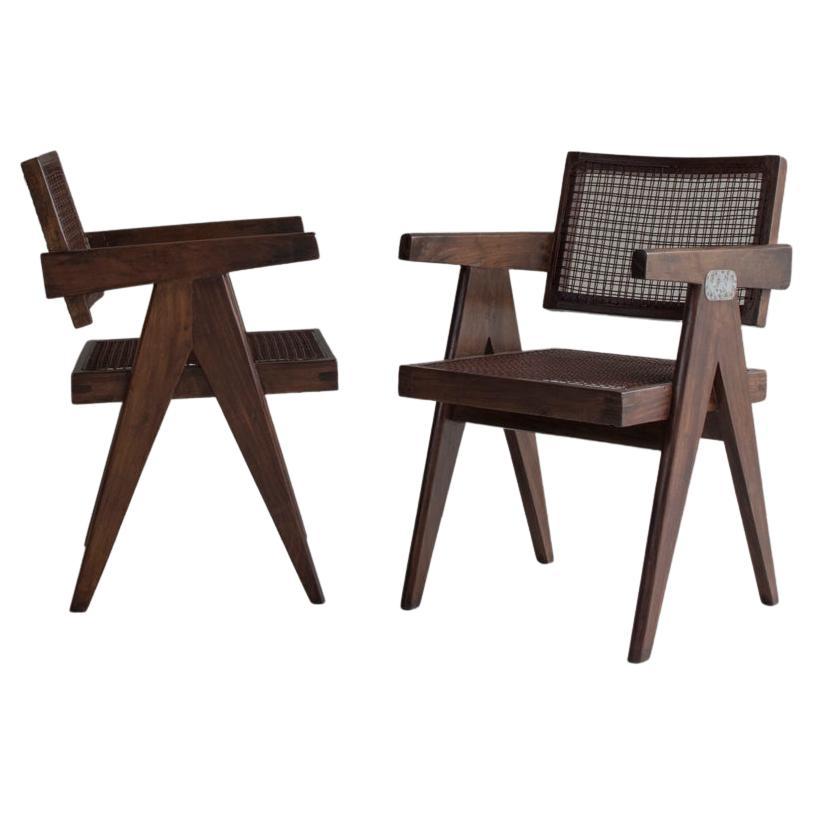 Pierre Jeanneret Pj-SI-28-a Set of 2 Floating Back Authentic Mid-Century Modern