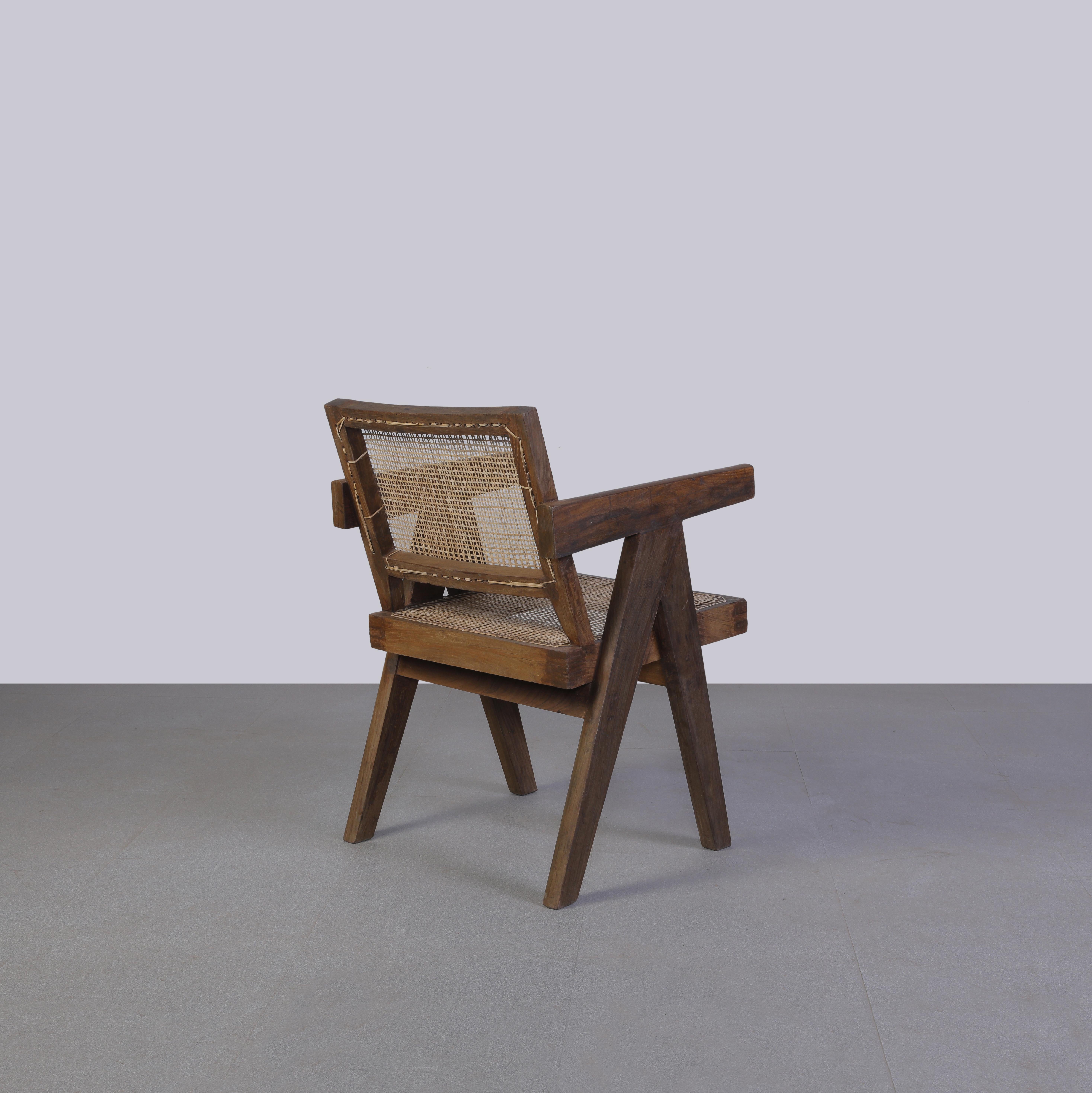 Pierre Jeanneret PJ-SI-28-B Sessel / Authentischer Mid-Century Modern Sessel (Moderne der Mitte des Jahrhunderts) im Angebot