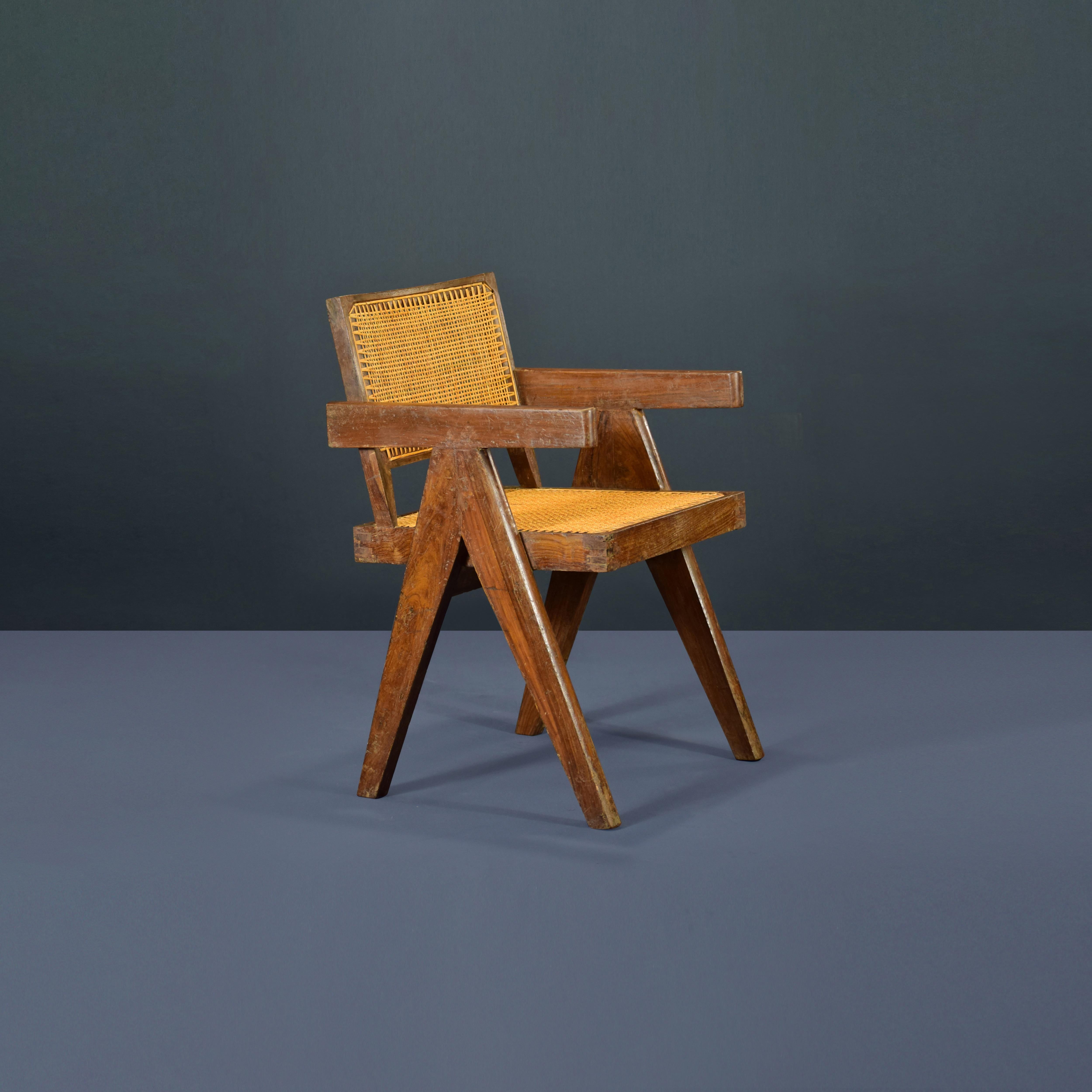 Pierre Jeanneret PJ-SI-28-B Armchair / Authentic Mid-Century Modern In Good Condition For Sale In Zürich, CH