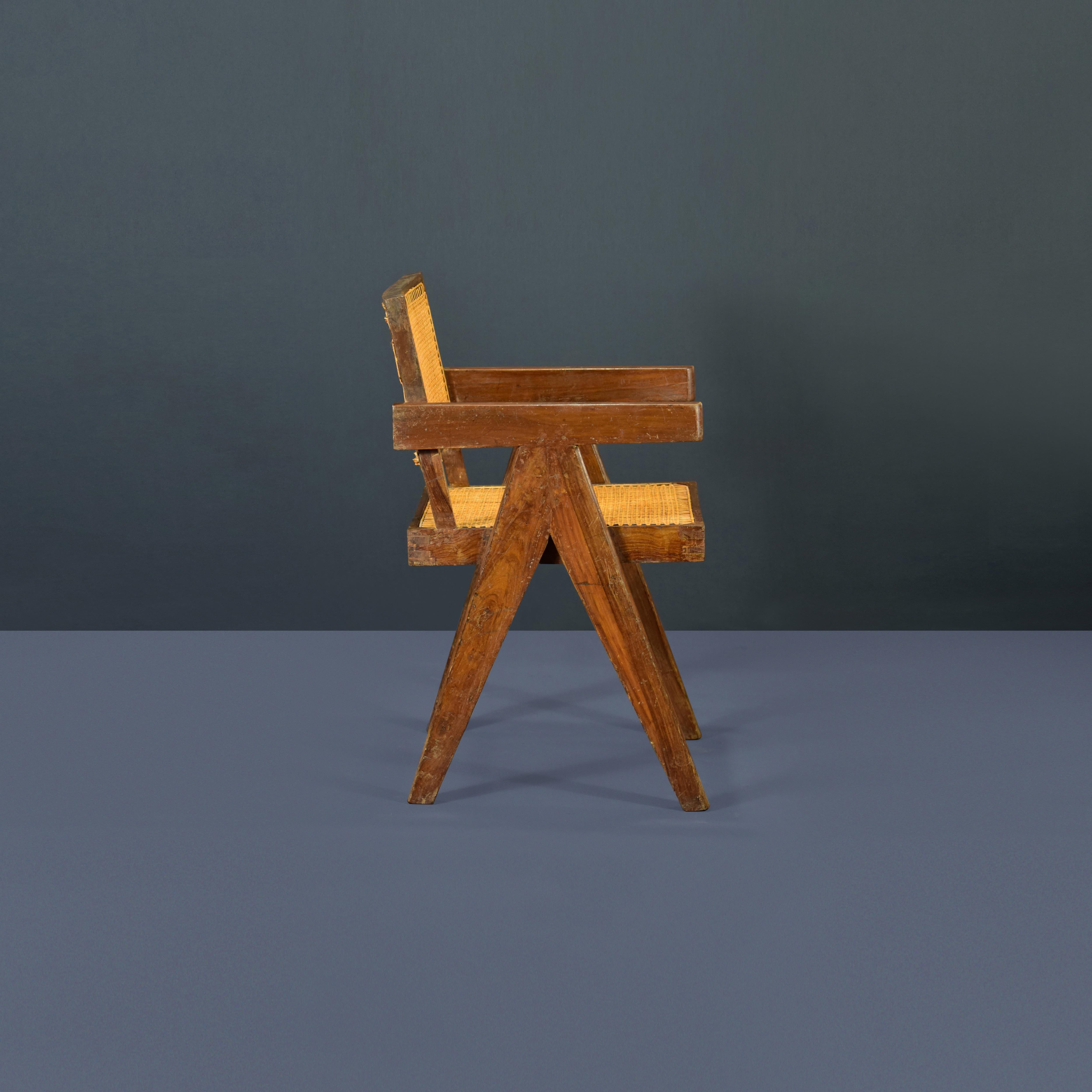 Pierre Jeanneret PJ-SI-28-B Sessel / Authentischer Mid-Century Modern Sessel im Zustand „Gut“ im Angebot in Zürich, CH