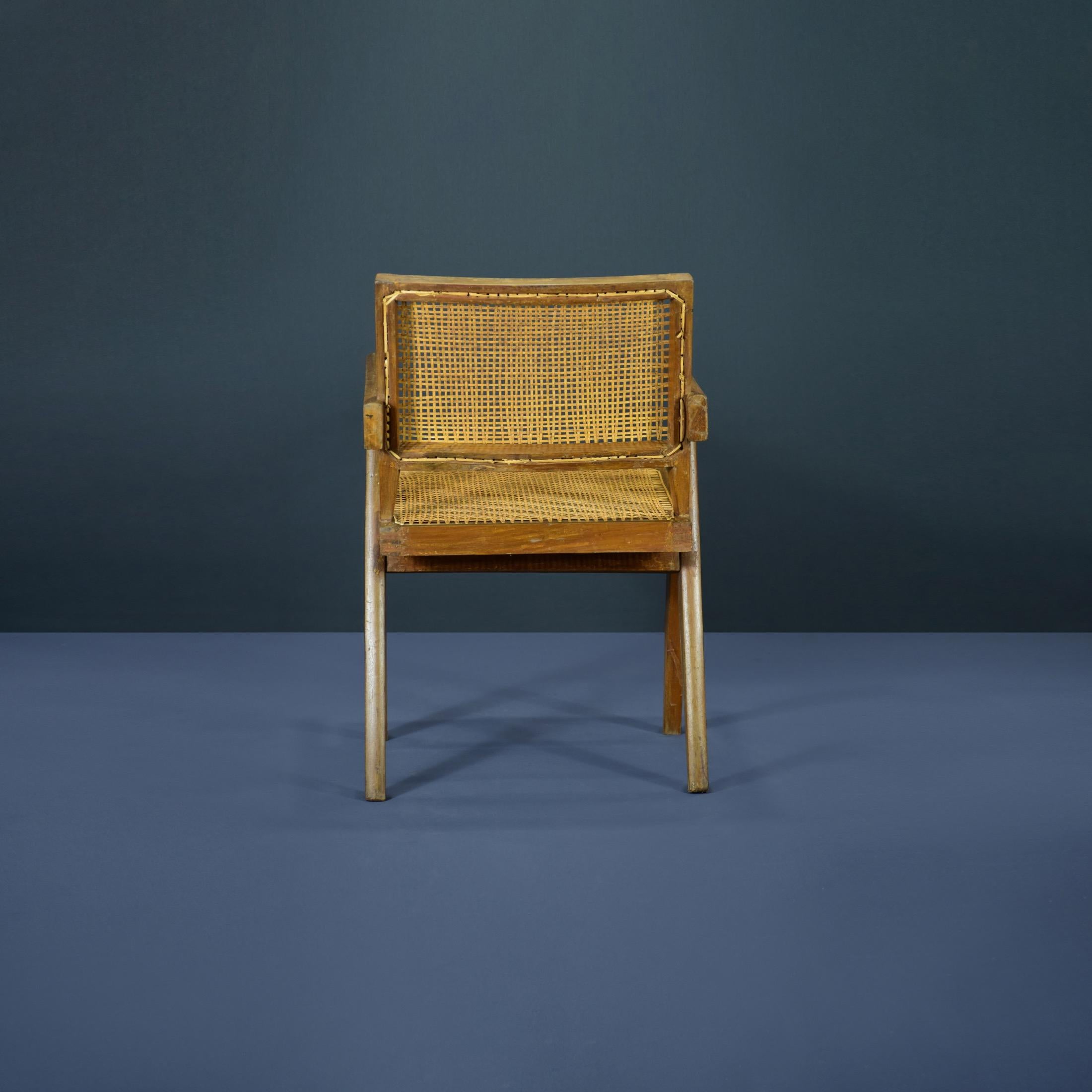 Pierre Jeanneret PJ-SI-28-B Sessel / Authentischer Mid-Century Modern Sessel (Mitte des 20. Jahrhunderts) im Angebot
