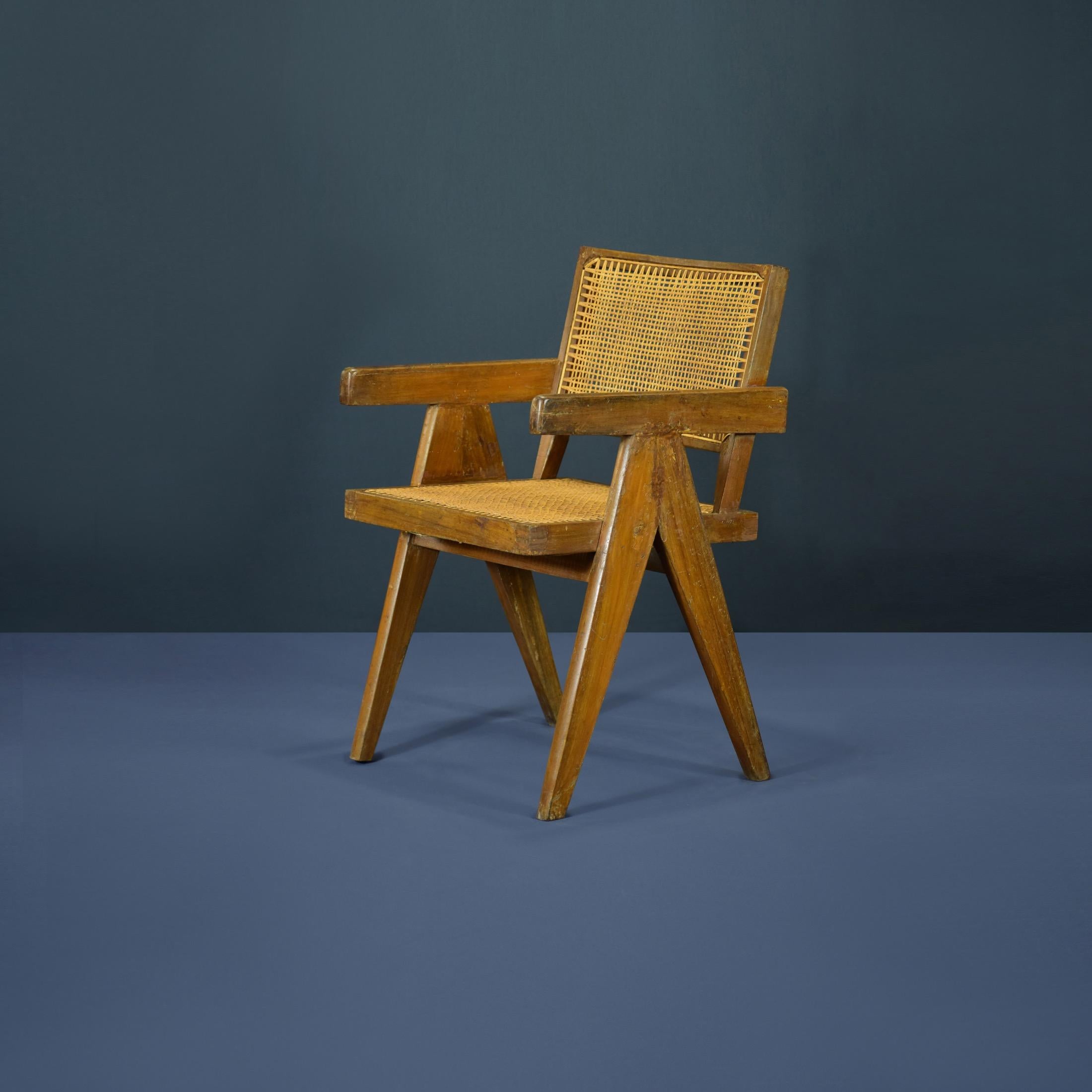 Pierre Jeanneret PJ-SI-28-B Sessel / Authentischer Mid-Century Modern Sessel im Angebot 1