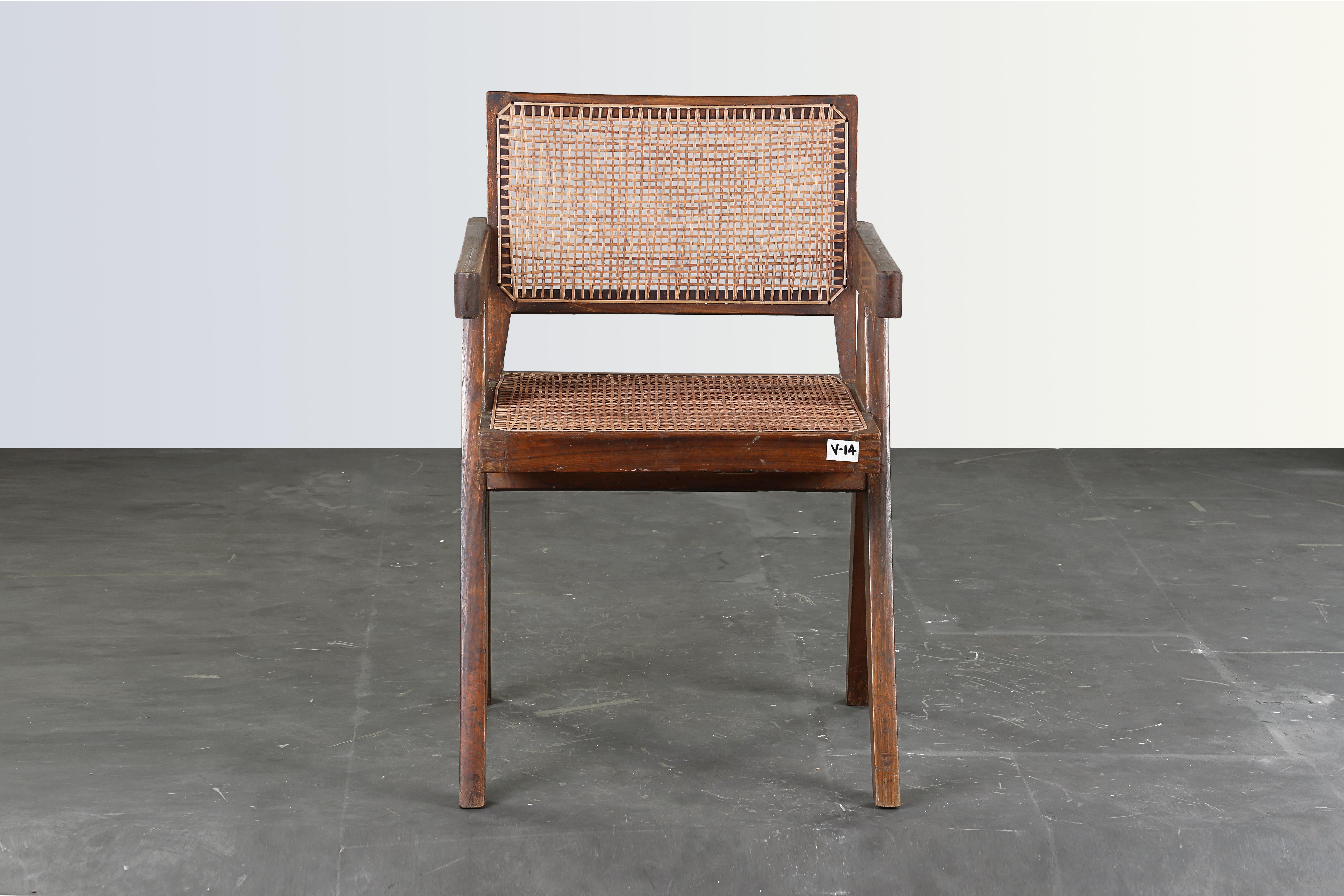 Pierre Jeanneret Office Cane Chair / Authentic Mid-Century Modern PJ-SI-28-B 1