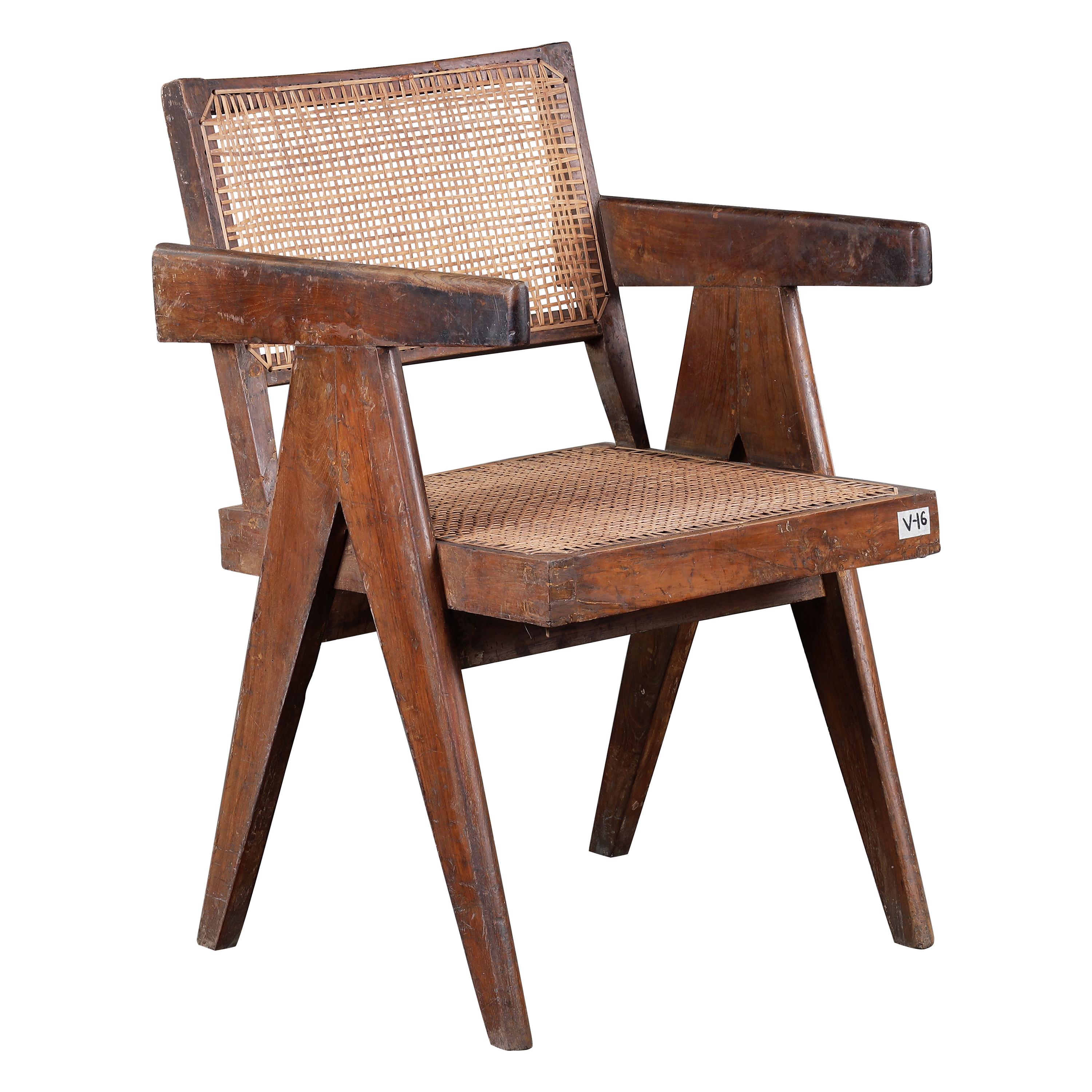 Pierre Jeanneret Office Cane Chair  Authentic Mid-Century Modern PJ-SI-28-B 