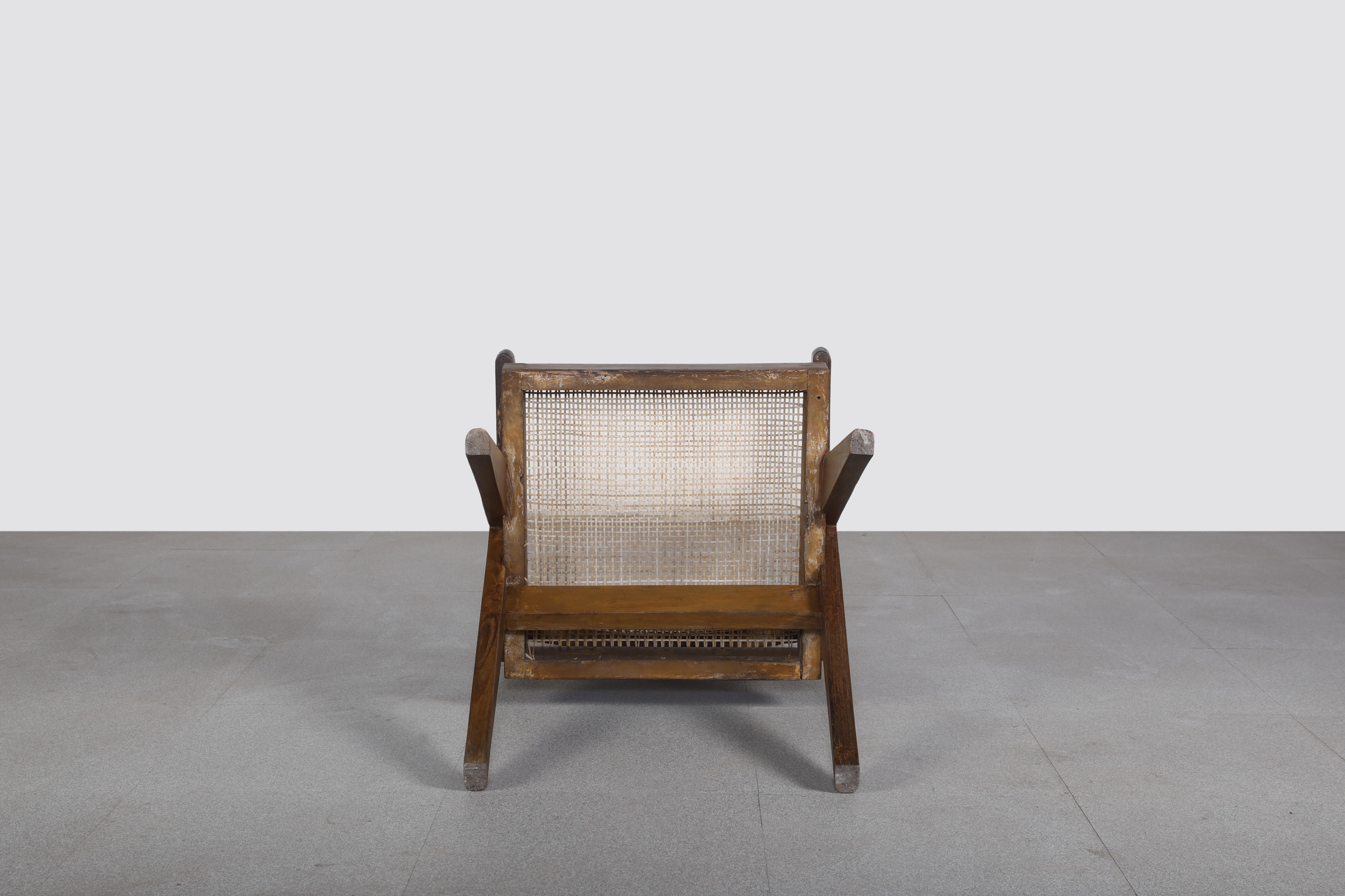 Milieu du XXe siècle Fauteuil de bureau en rotin Pierre Jeanneret PJ-SI-28-B, style moderne du milieu du siècle dernier en vente