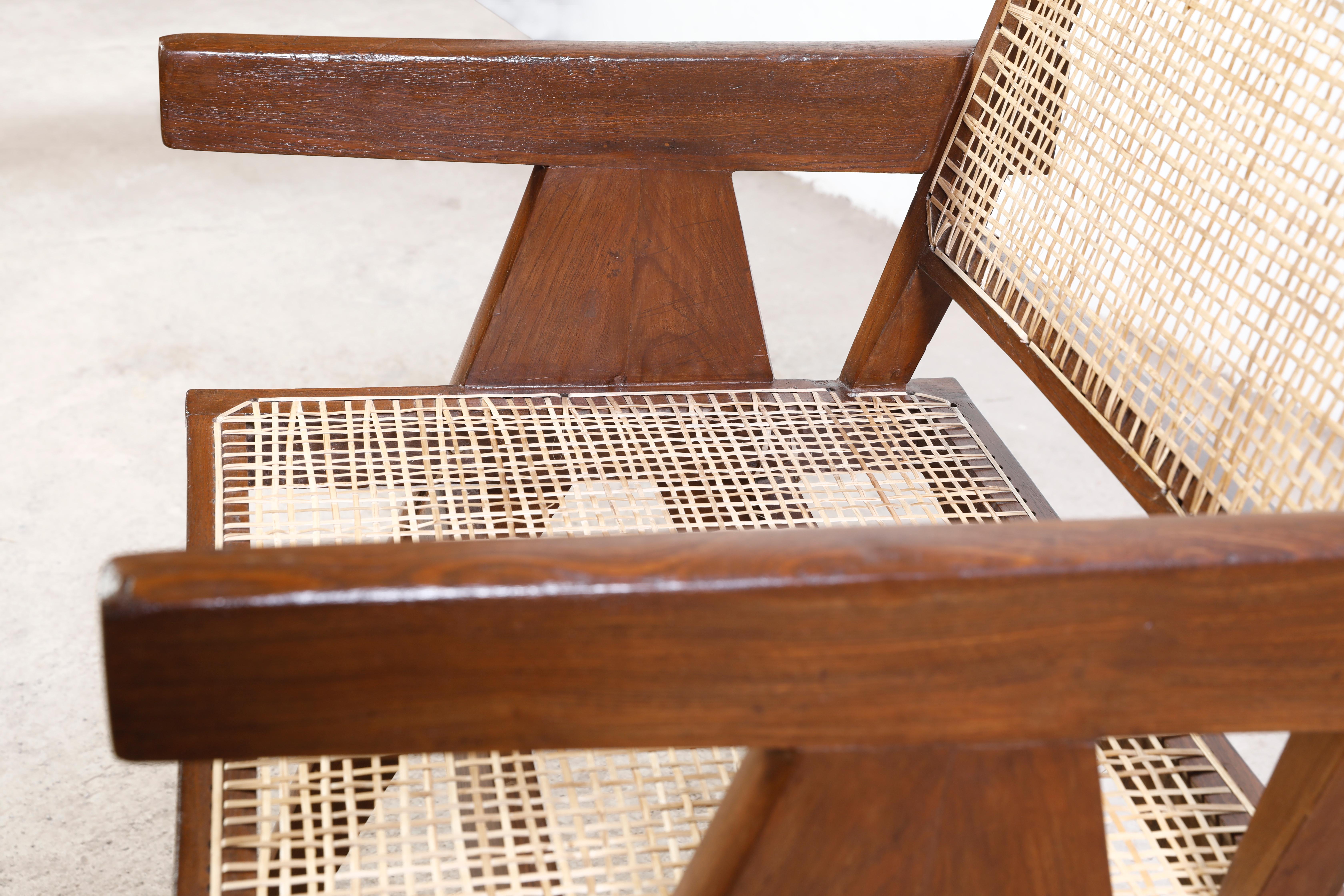 Pierre Jeanneret PJ-SI-28-B Office Cane Armchair/Authentic Mid-Century Modern For Sale 2