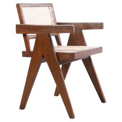 Pierre Jeanneret PJ-SI-28-B Office Cane Armchair/Authentic Mid-Century Modern