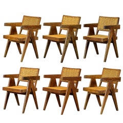 Pierre Jeanneret PJ-SI-28-B Set of 6 Chairs / Authentic Mid-Century Modern
