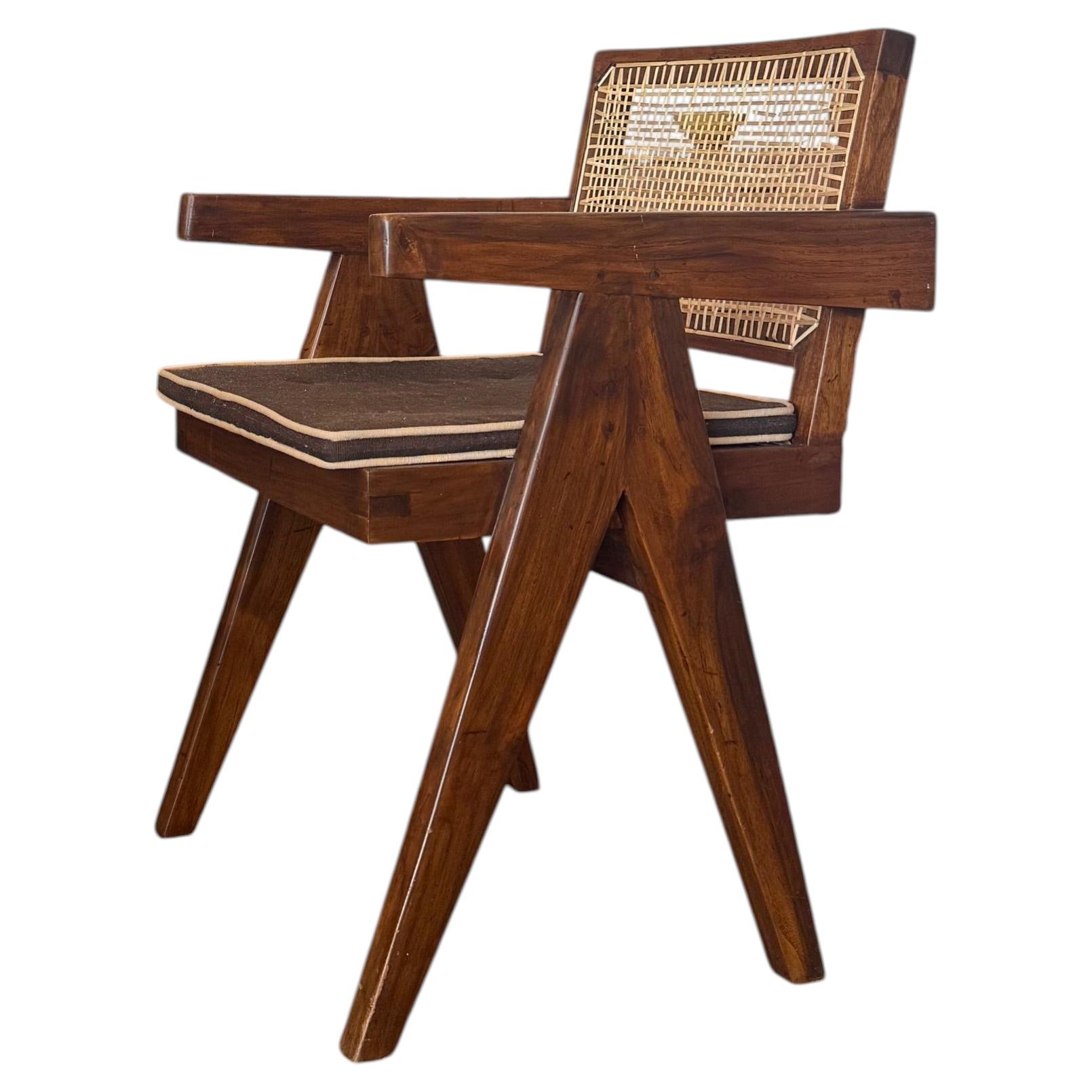 Pierre Jeanneret PJ-SI-28-D Office Cane & Teak Chair