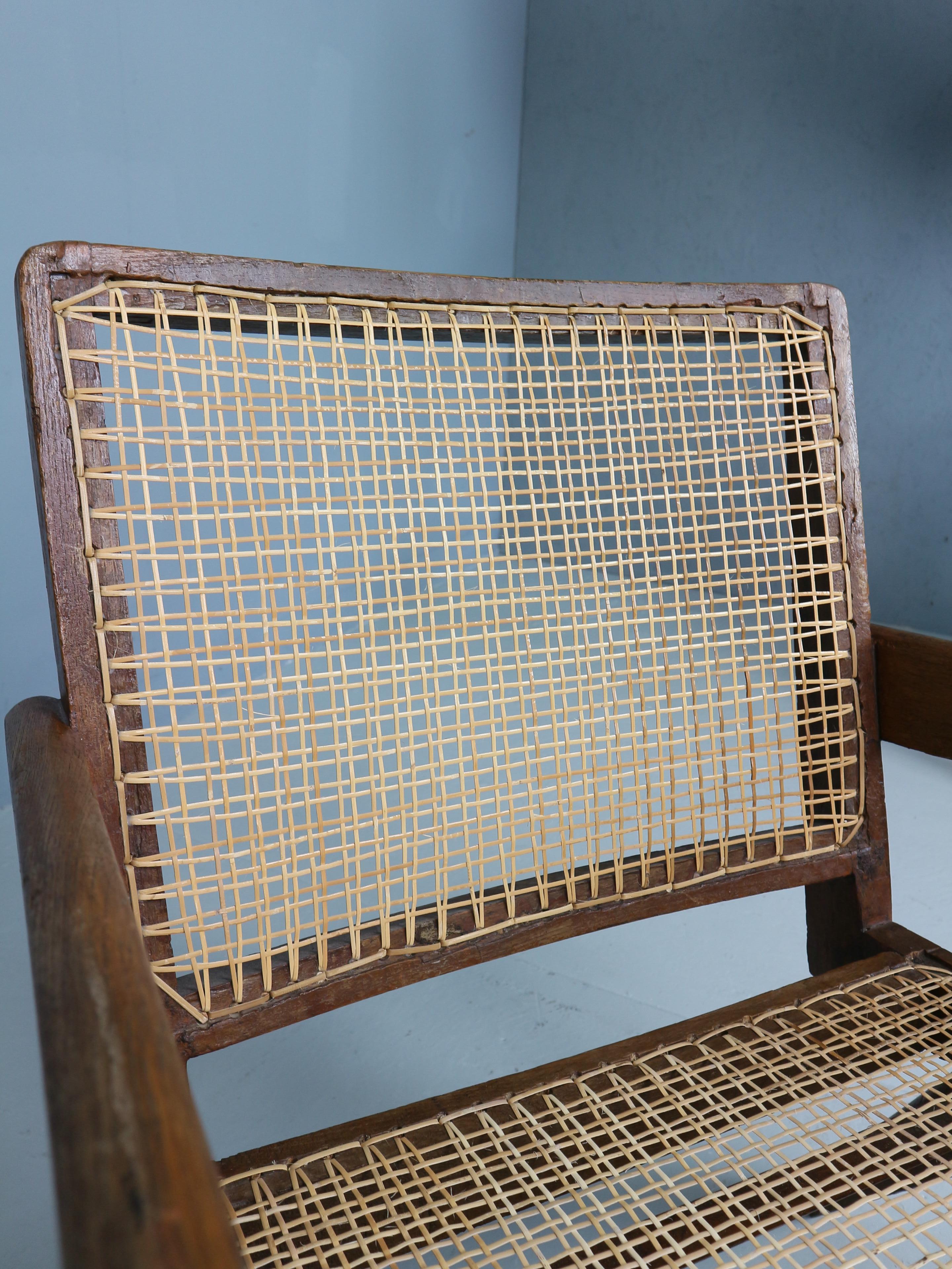 Pierre Jeanneret PJ-SI-29-A Easy Cane Chair / Authentique Mid-Century Modern 1950s en vente 5