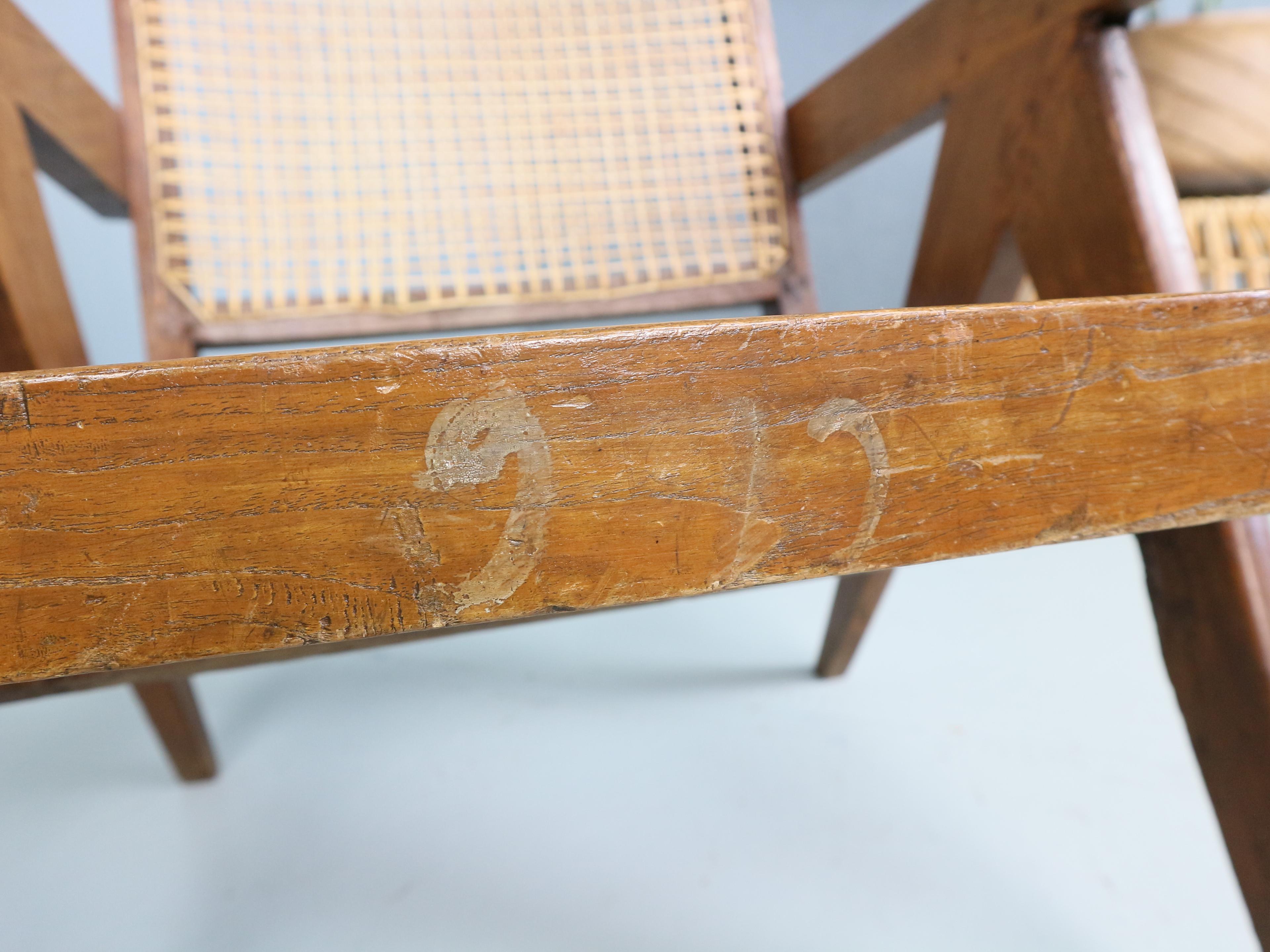 Pierre Jeanneret PJ-SI-29-A Easy Cane Chair / Authentique Mid-Century Modern 1950s en vente 8