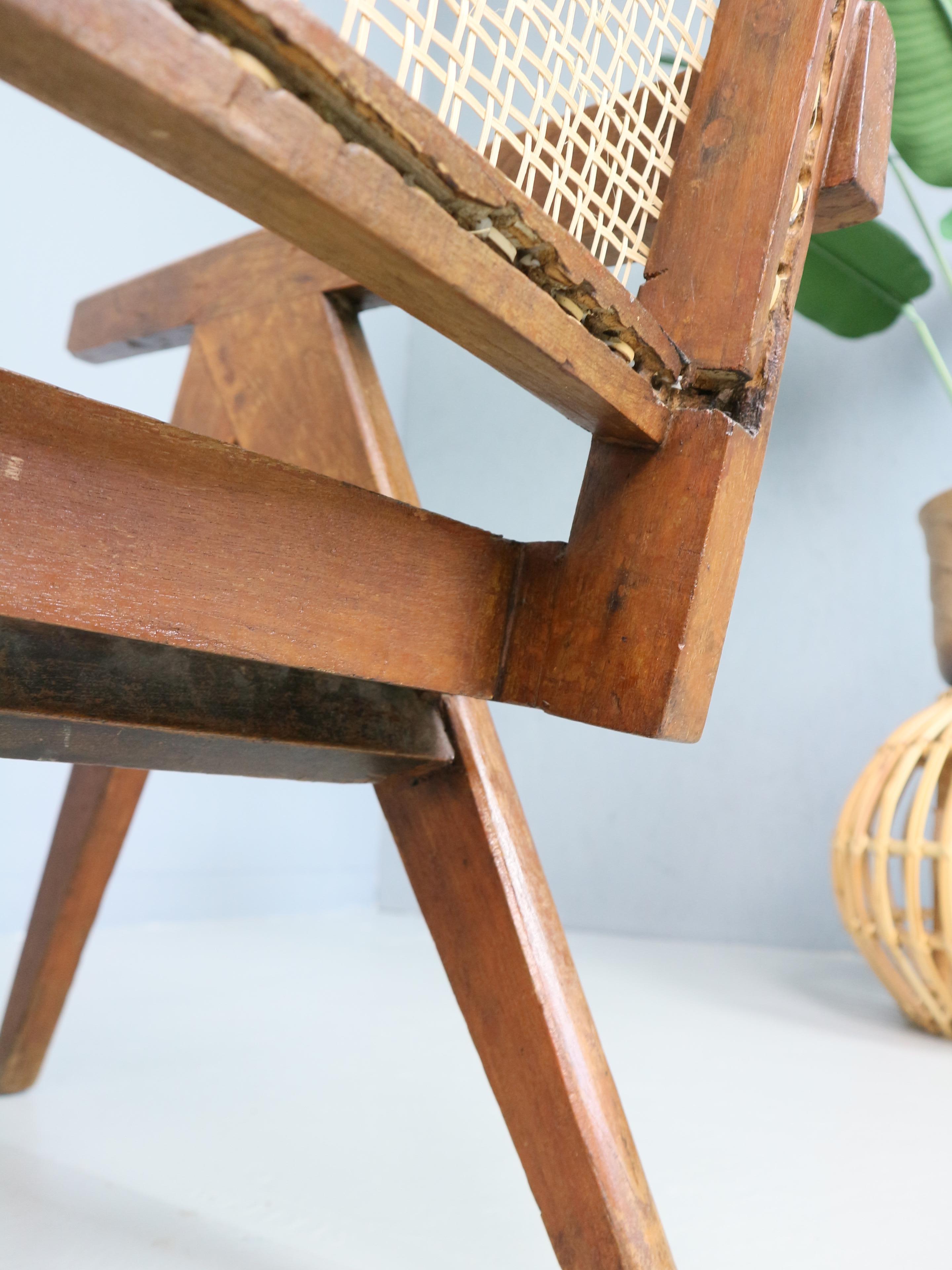 Pierre Jeanneret PJ-SI-29-A Easy Cane Chair / Authentique Mid-Century Modern 1950s en vente 12