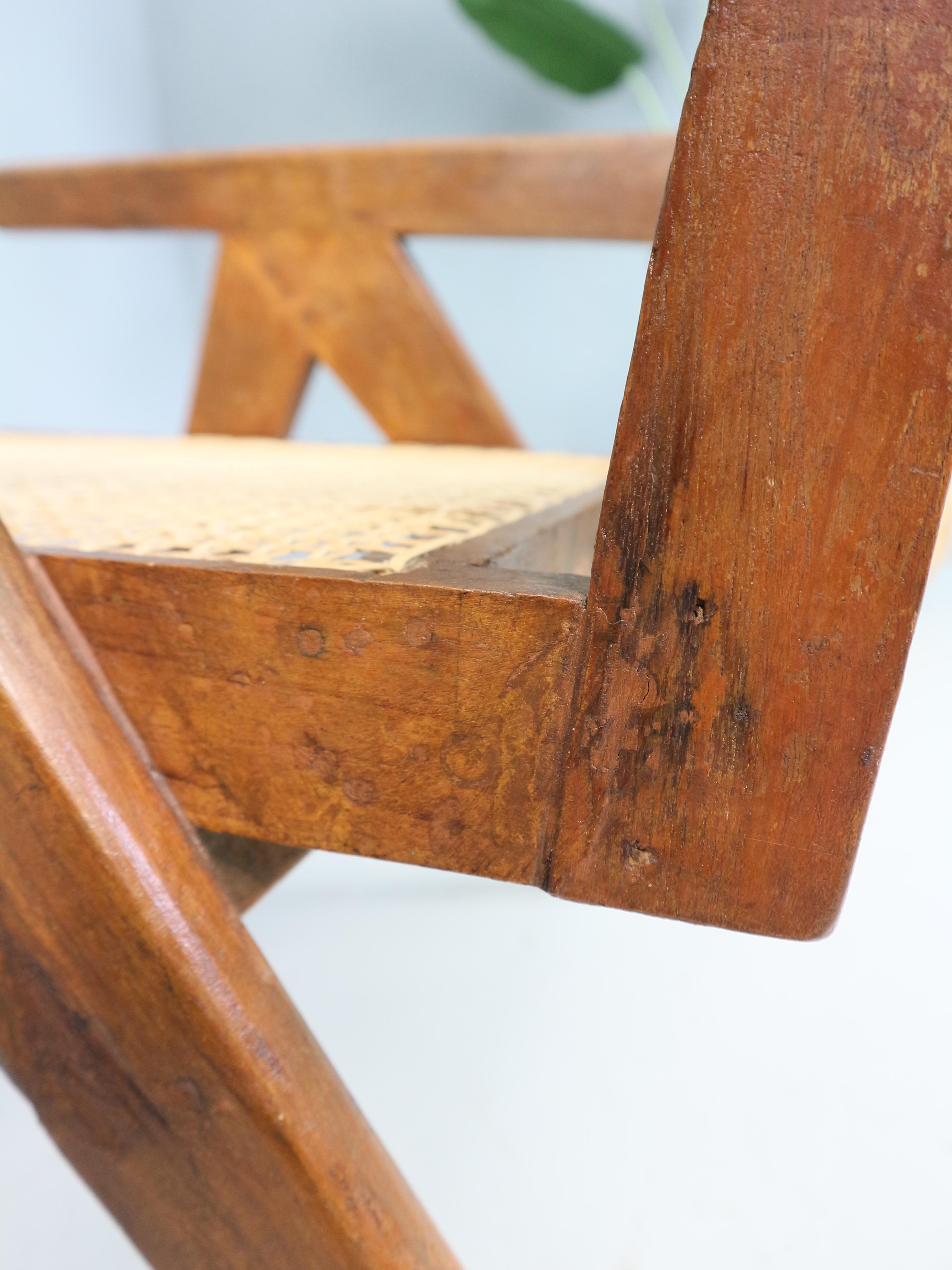 Canne Pierre Jeanneret PJ-SI-29-A Easy Cane Chair / Authentique Mid-Century Modern 1950s en vente