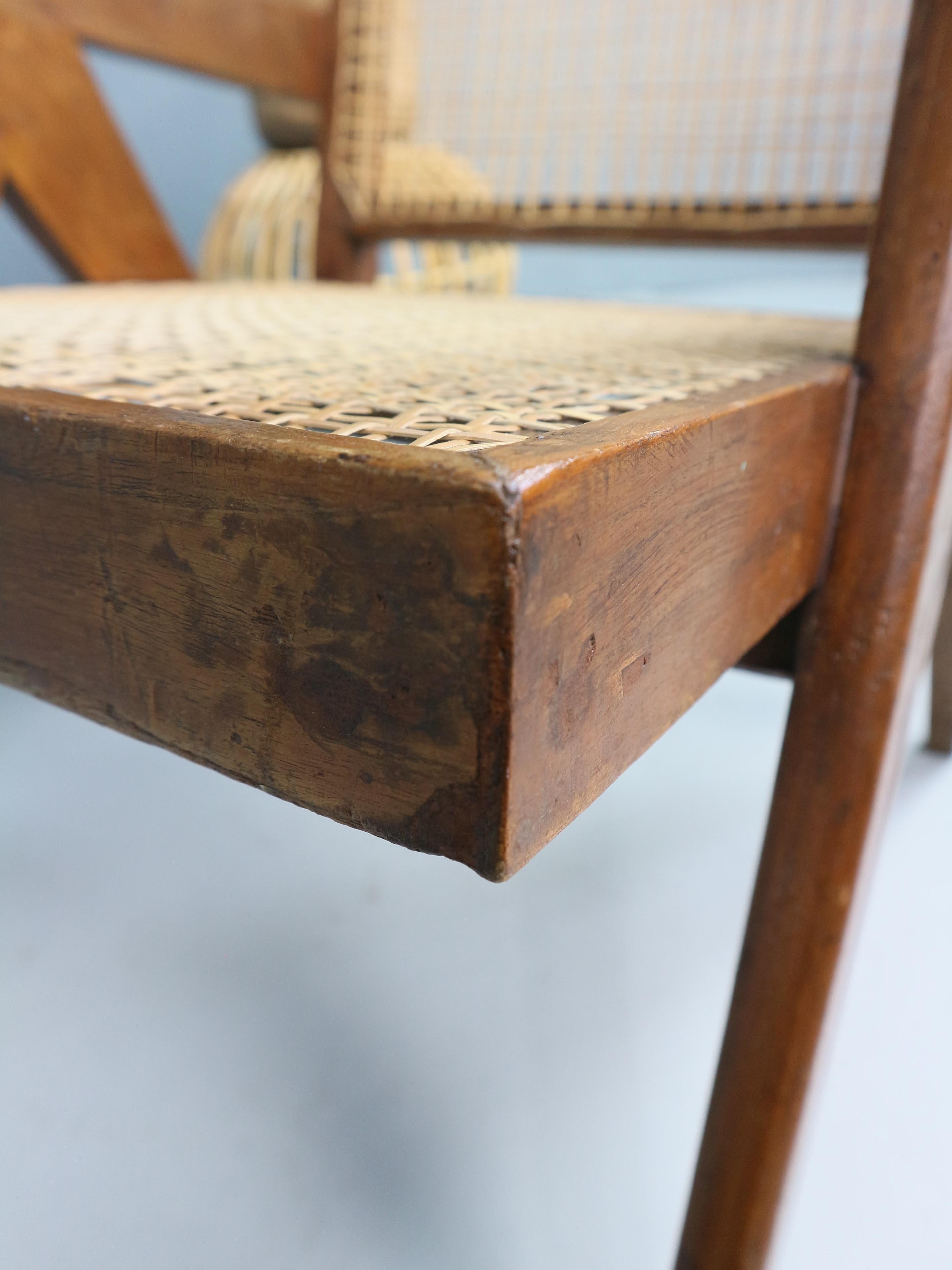 Pierre Jeanneret PJ-SI-29-A Easy Cane Chair / Authentique Mid-Century Modern 1950s en vente 2