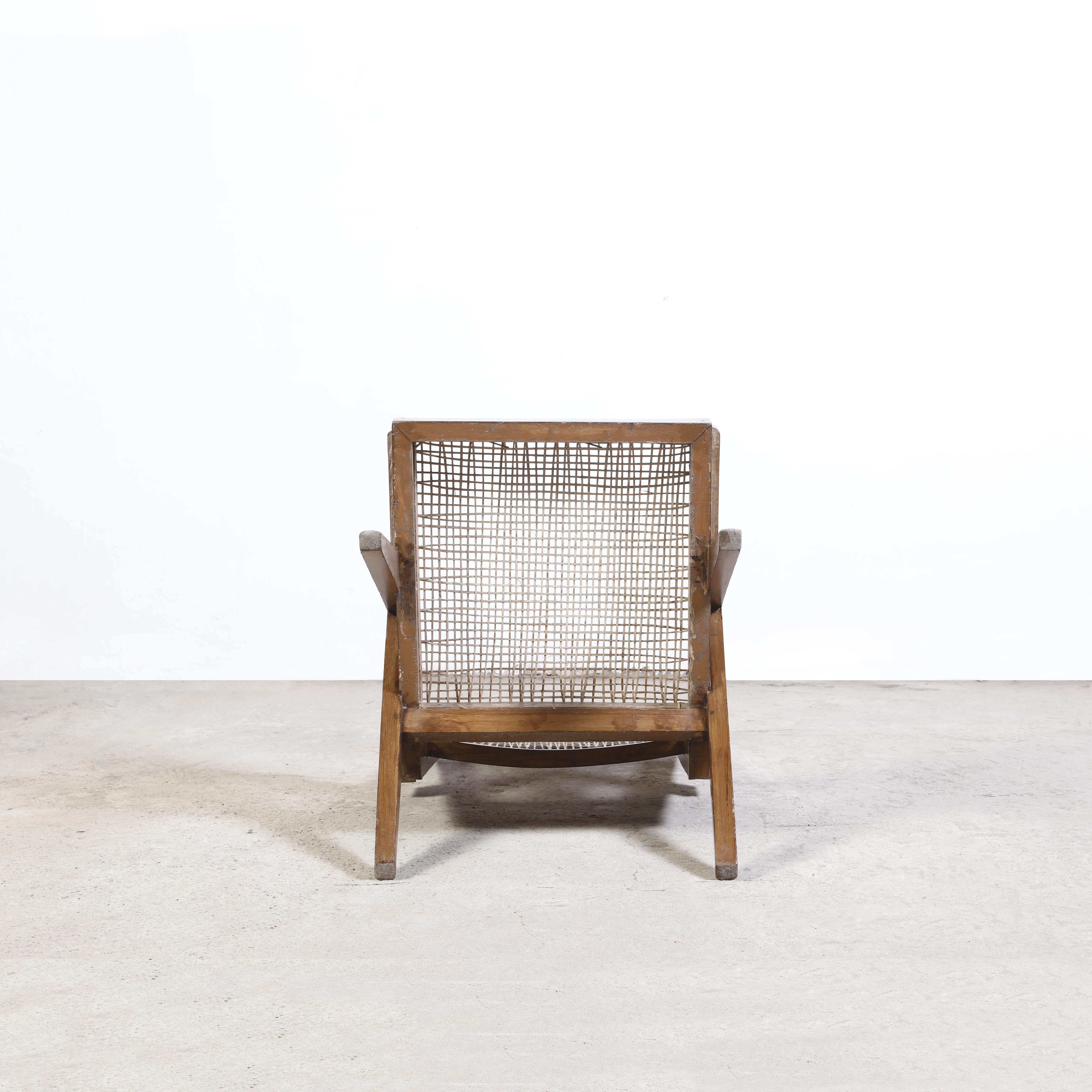 Mid-20th Century Pierre Jeanneret PJ-SI-29-A Easy Cane Chair / Authentic Mid-Century Modern For Sale