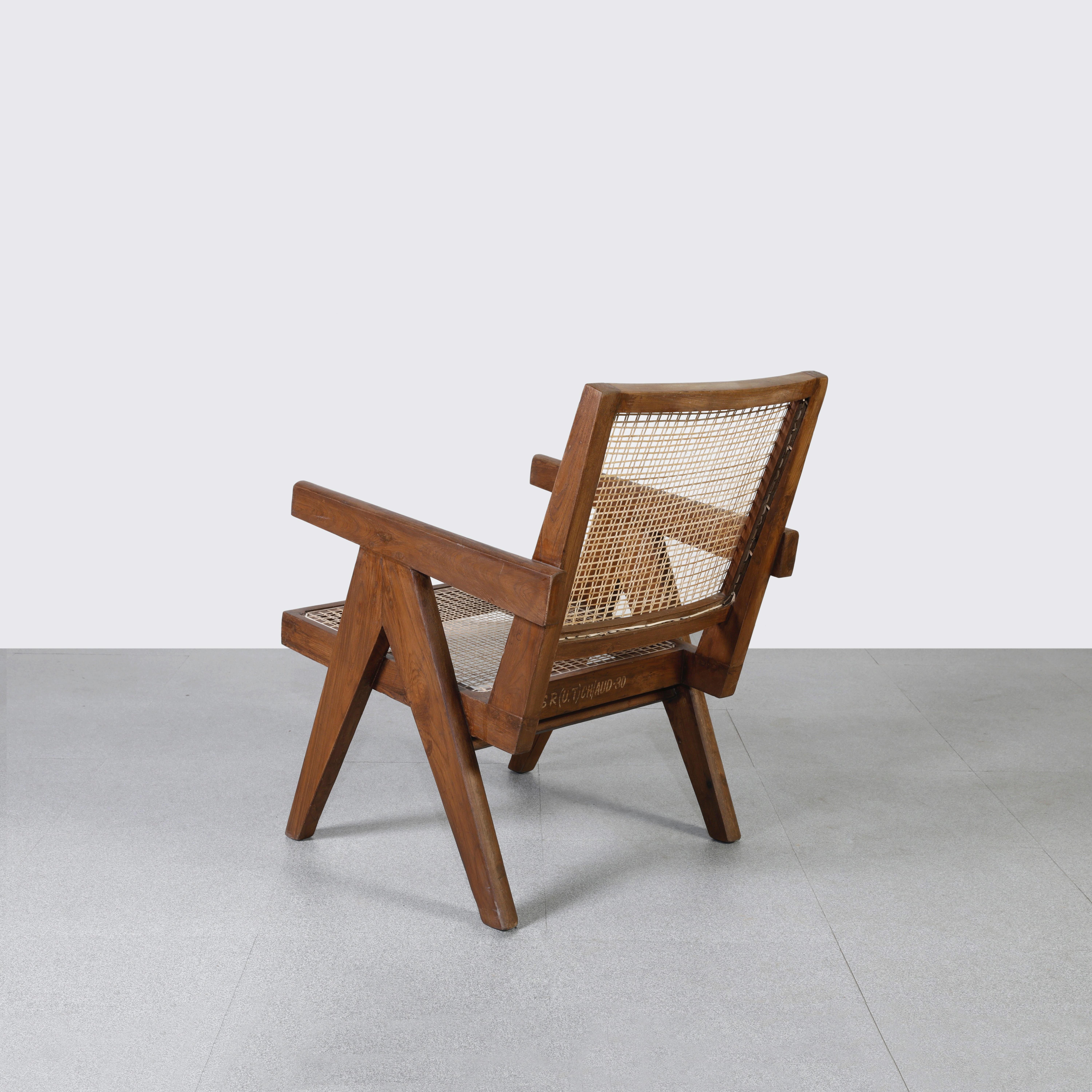 Pierre Jeanneret PJ-SI-29-A Easy Chair / Authentischer Mid-Century Modern-Stuhl (Moderne der Mitte des Jahrhunderts) im Angebot