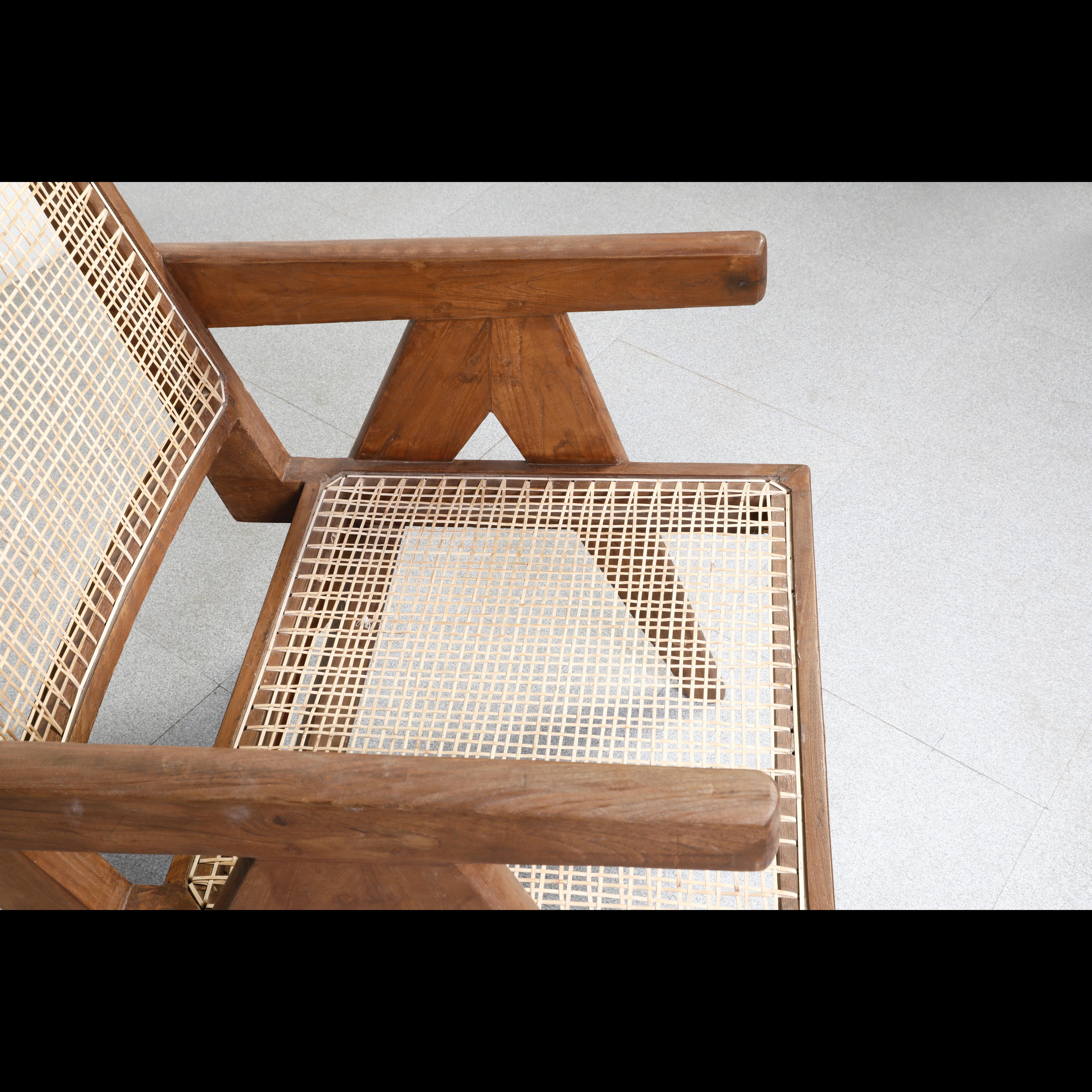 Cane Pierre Jeanneret PJ-SI-29-A Easy Chair / Authentic Mid-Century Modern For Sale