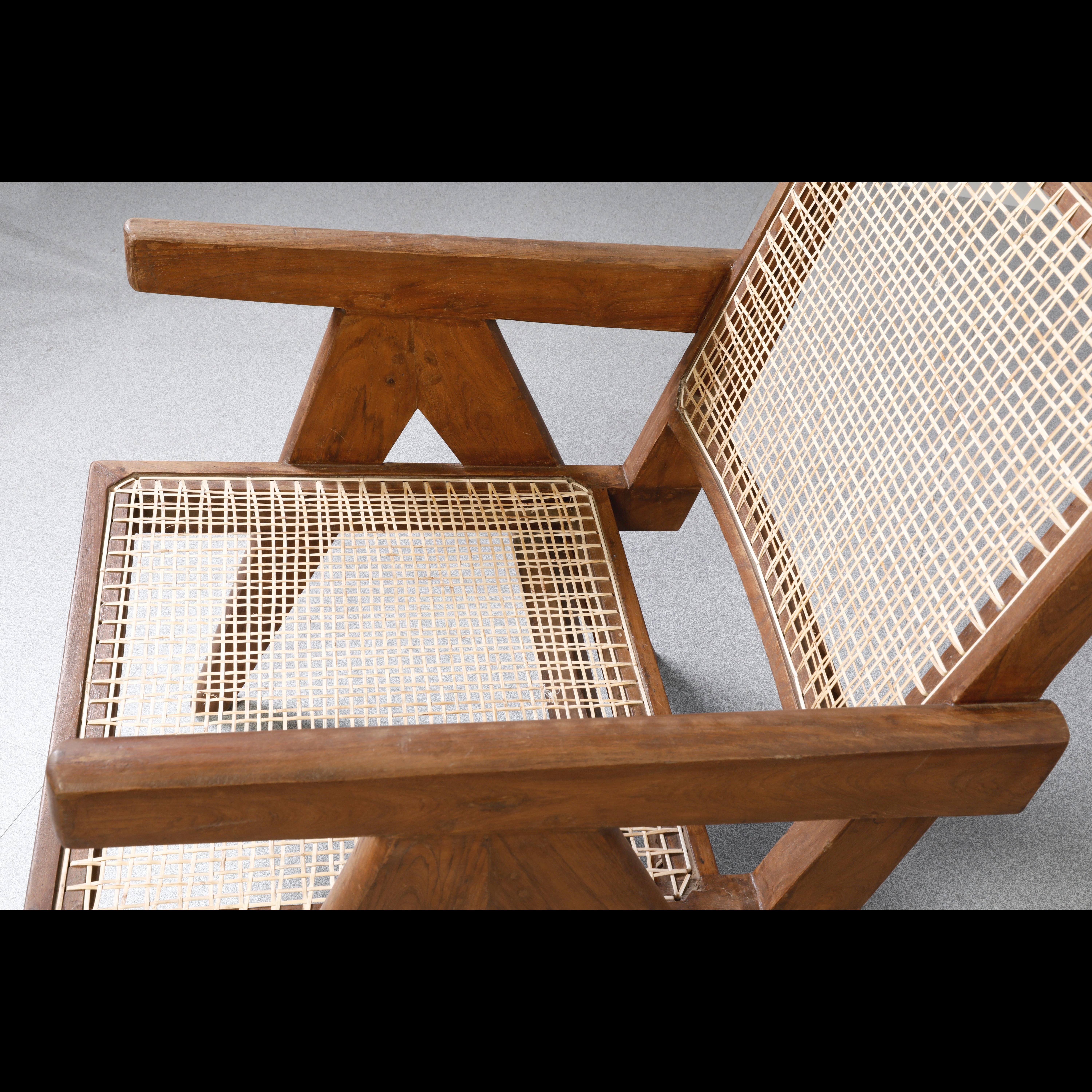 Pierre Jeanneret PJ-SI-29-A Easy Chair / Authentischer Mid-Century Modern-Stuhl (Gehstock) im Angebot