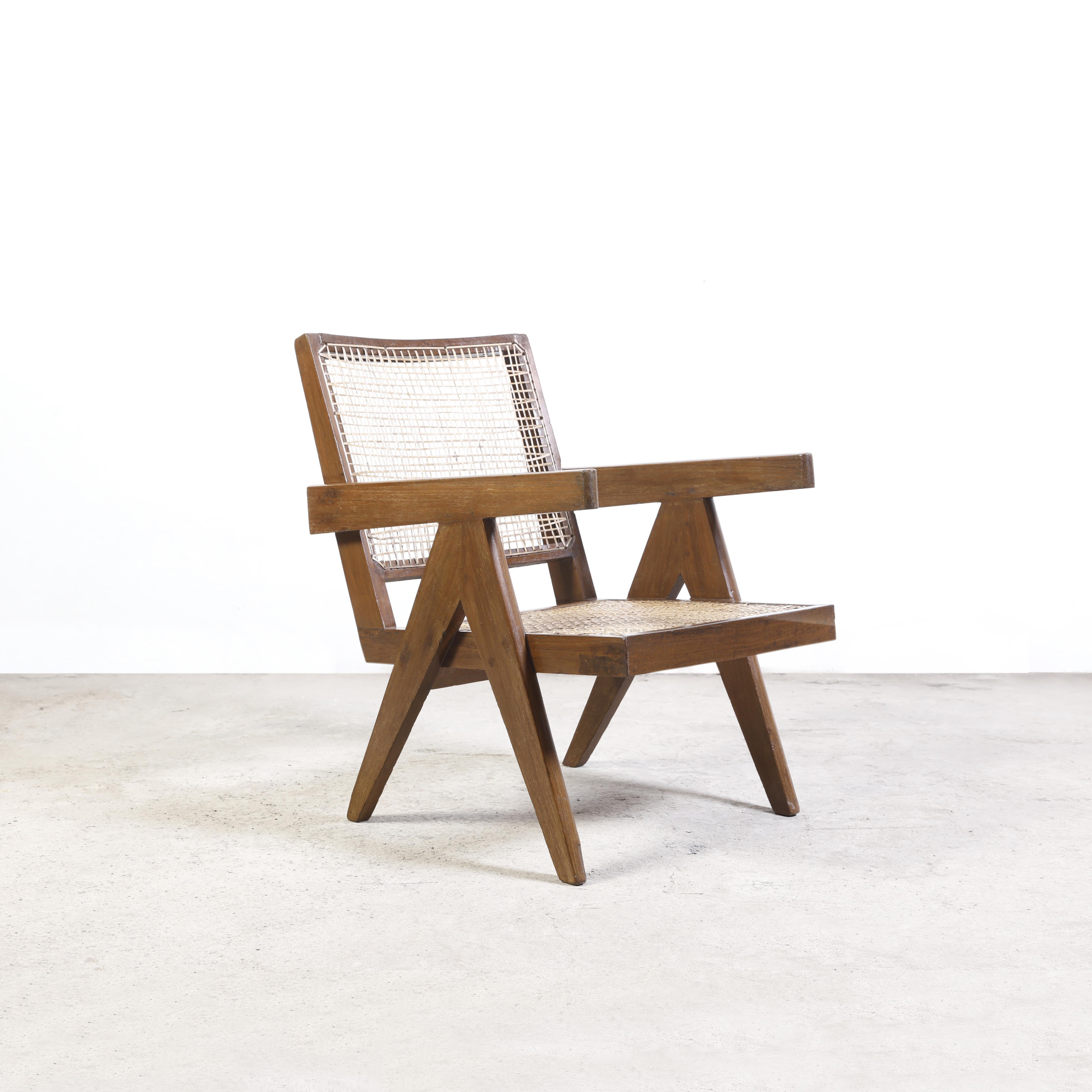 Pierre Jeanneret PJ-SI-29-A Sessel ohne Armlehne / Authentisches Mid-Century Chandigarh, Paar im Angebot 5