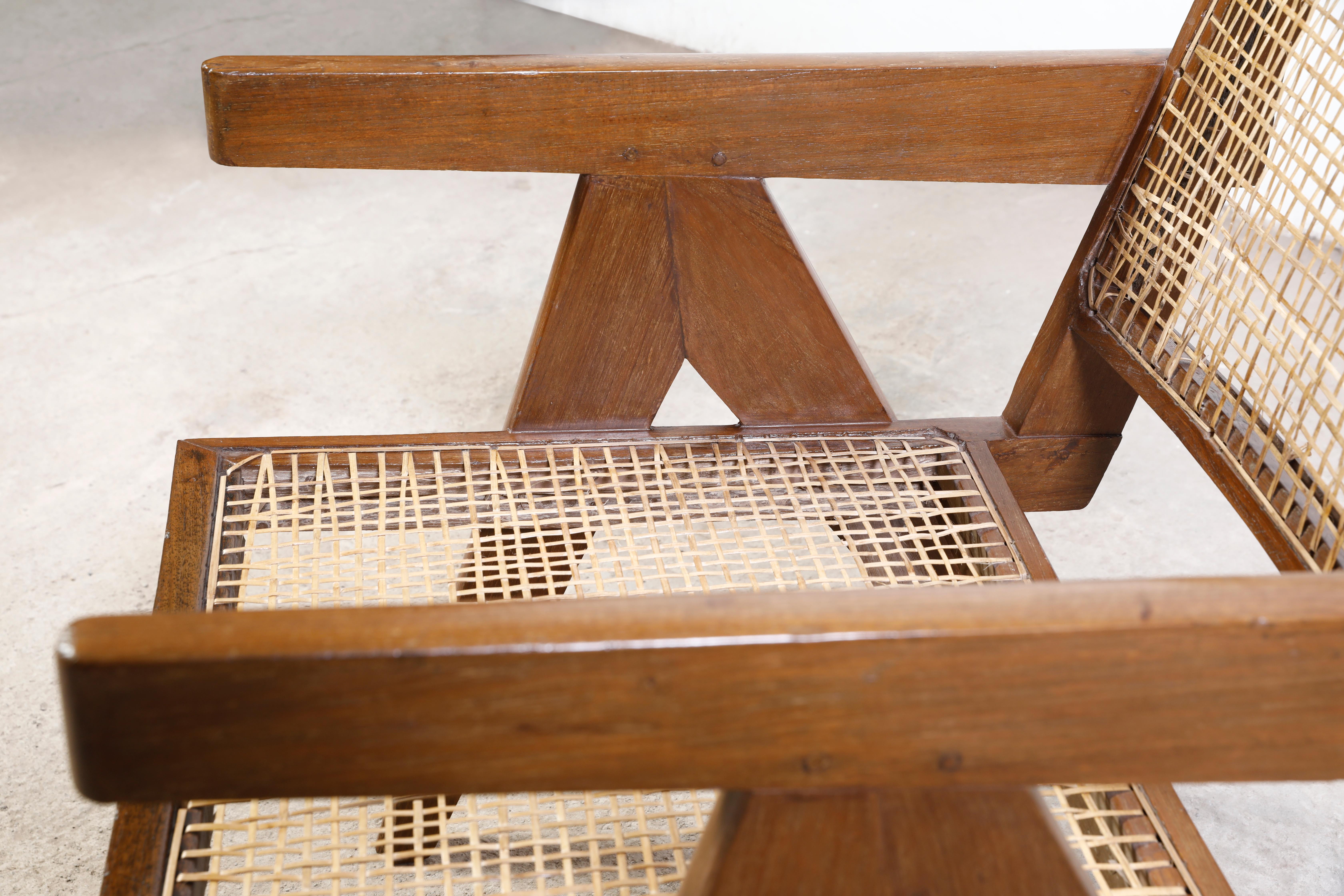 Pierre Jeanneret PJ-SI-29-A Sessel ohne Armlehne / Authentisches Mid-Century Chandigarh, Paar im Angebot 8
