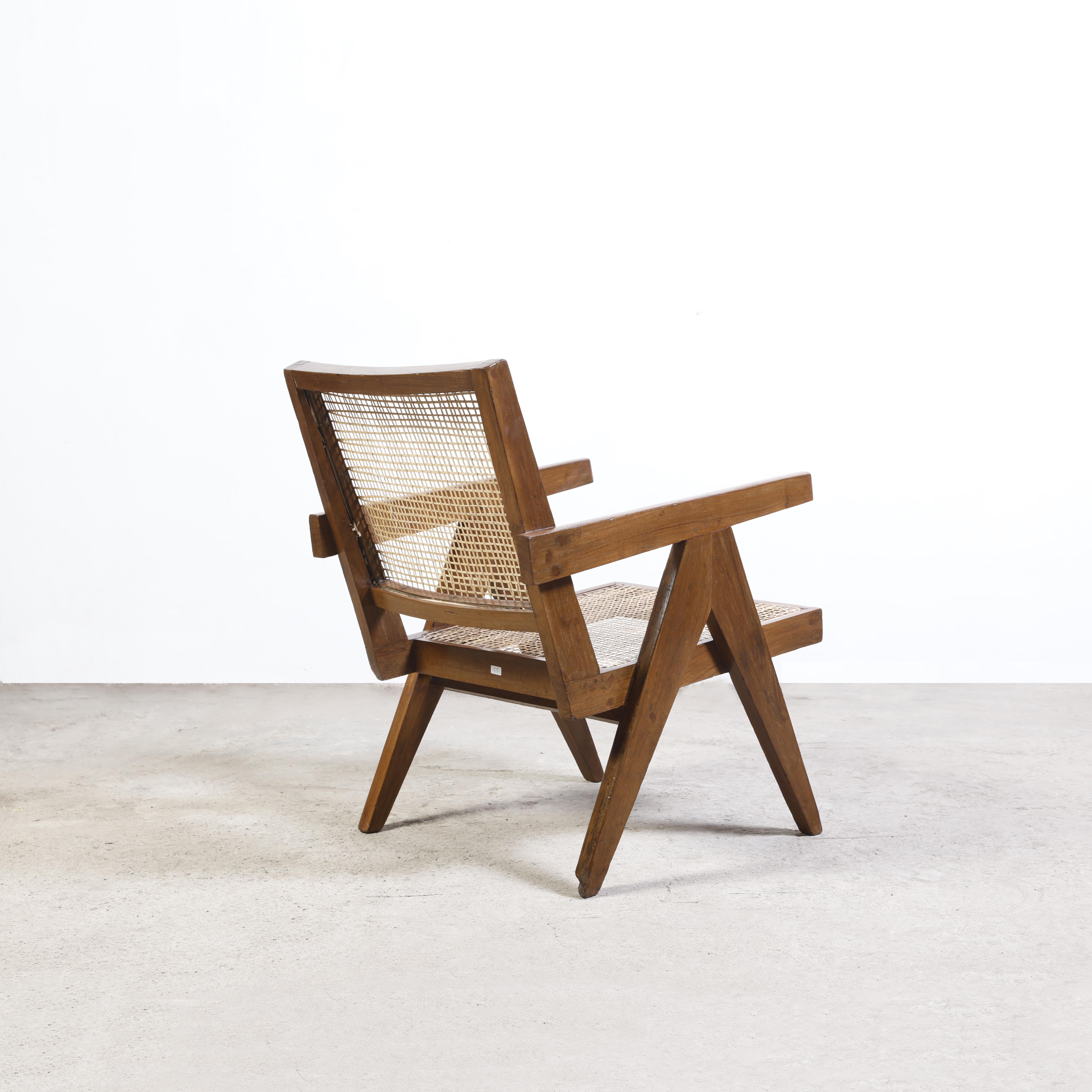 Indiano Pierre Jeanneret PJ-SI-29-A Coppia di poltrone / Autentico Mid-Century Chandigarh in vendita