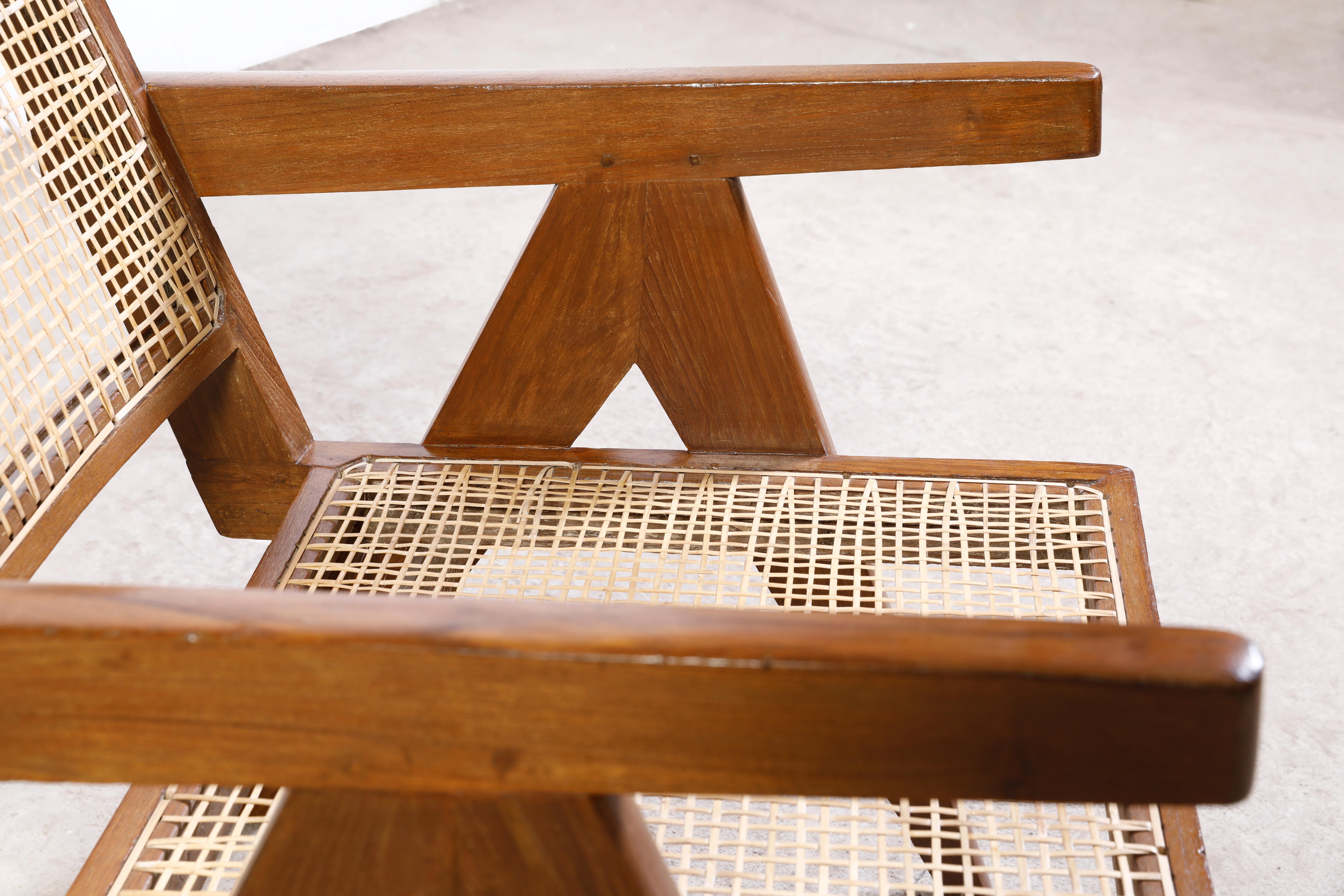 Pierre Jeanneret PJ-SI-29-A Coppia di poltrone / Autentico Mid-Century Chandigarh in vendita 1
