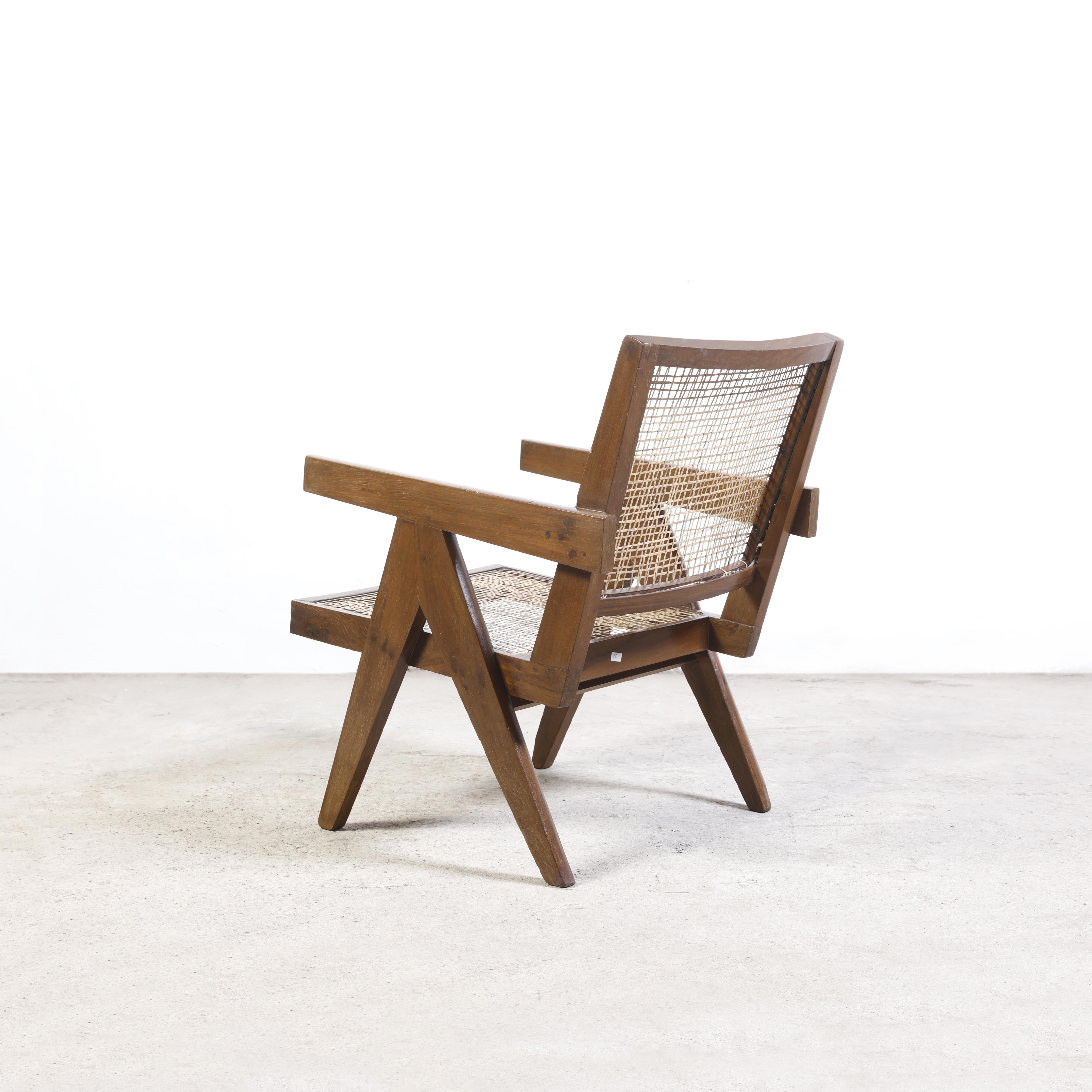Pierre Jeanneret PJ-SI-29-A Sessel ohne Armlehne / Authentisches Mid-Century Chandigarh, Paar im Angebot 2