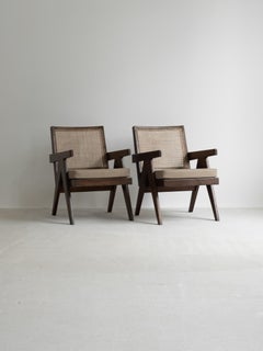 Pierre Jeanneret PJ-SI-29-A – Sessel ohne Armlehne im Vintage-Stil, Paar