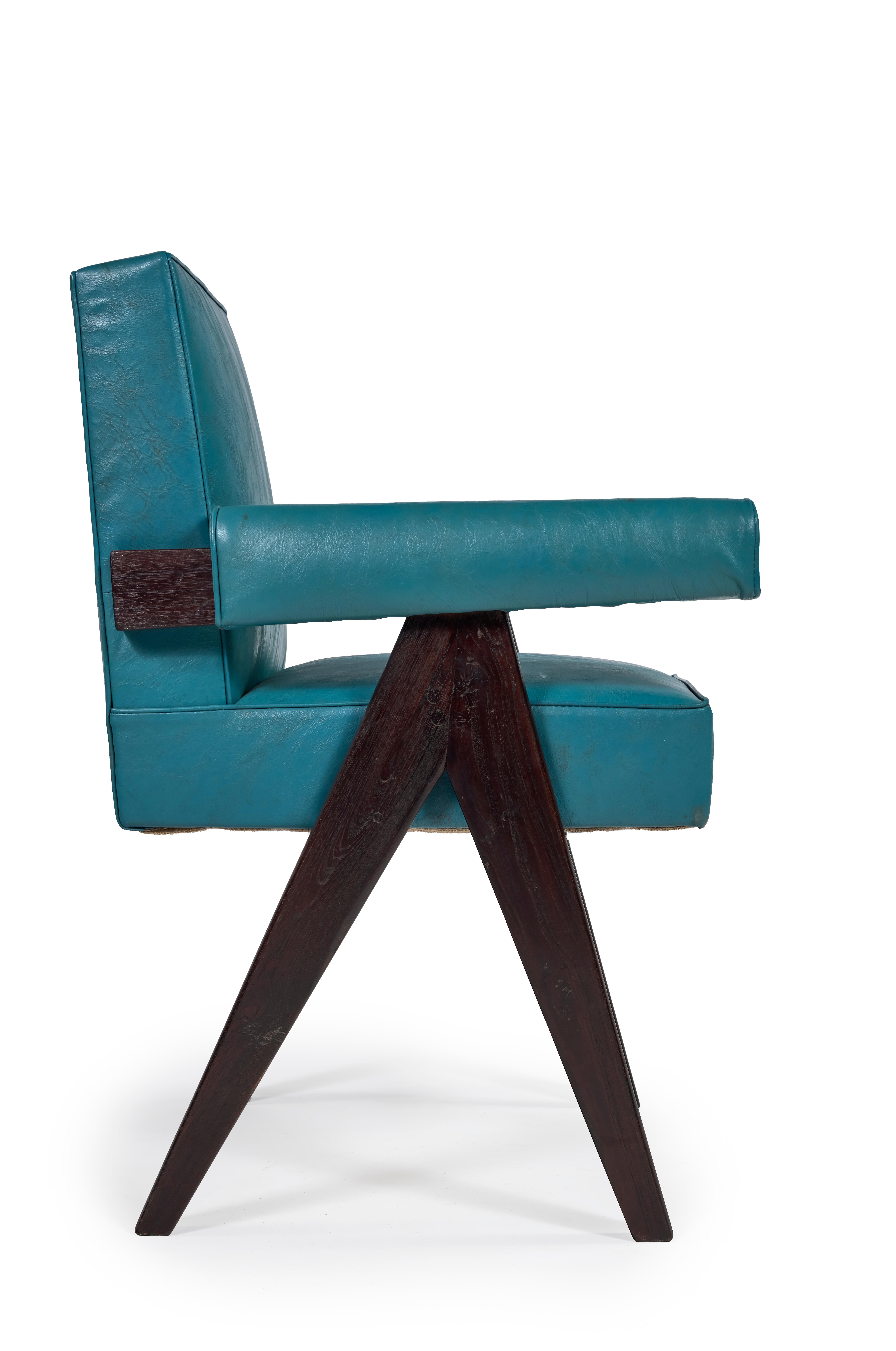 Indian Pierre Jeanneret, PJ-SI-30-C, Committee Armchair, Chandigarh, circa 1955 For Sale