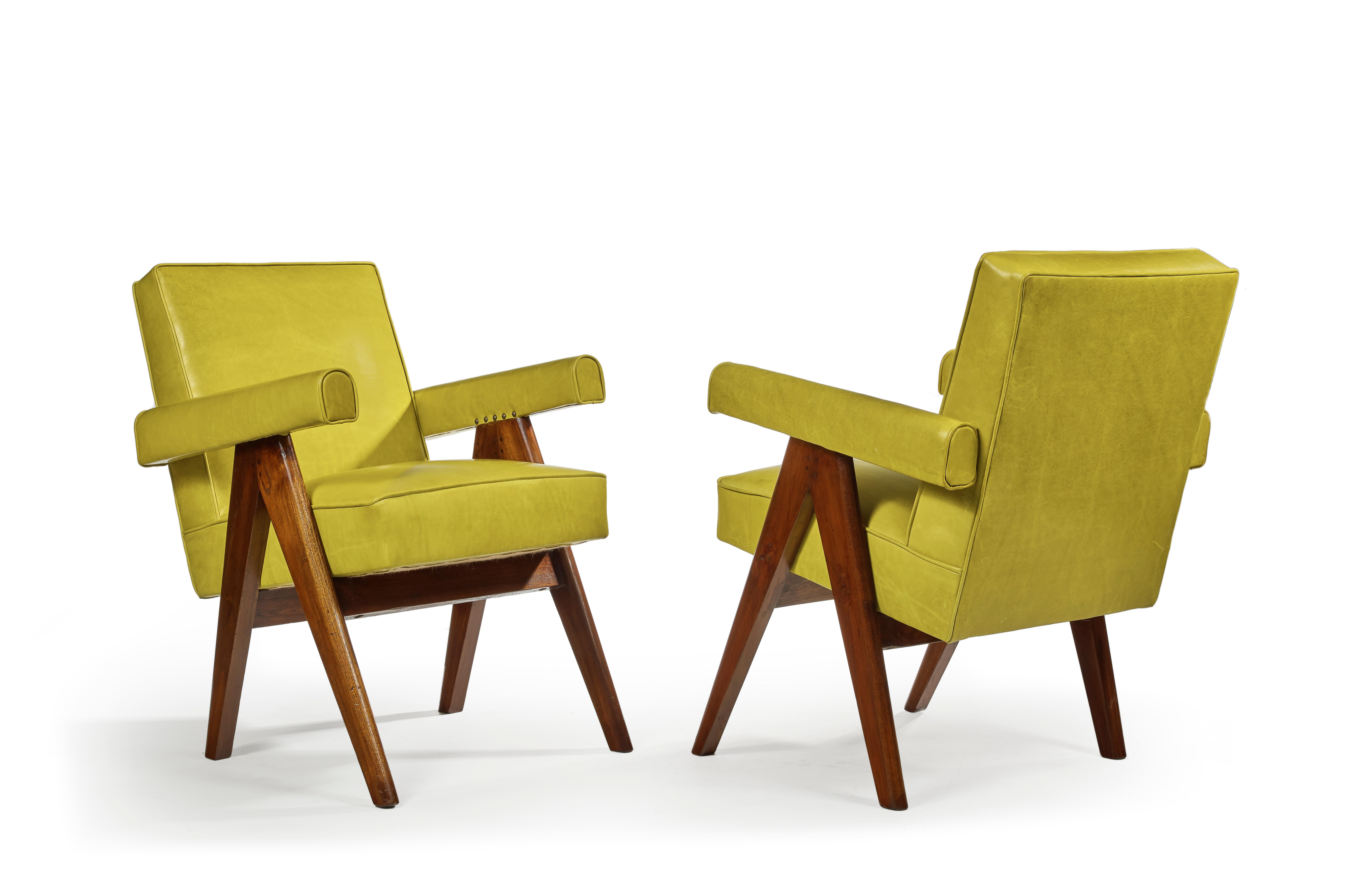 Mid-20th Century Pierre Jeanneret, PJ-SI-30-D, Committee Armchairs, A Pair, Chandigarh, C. 1955