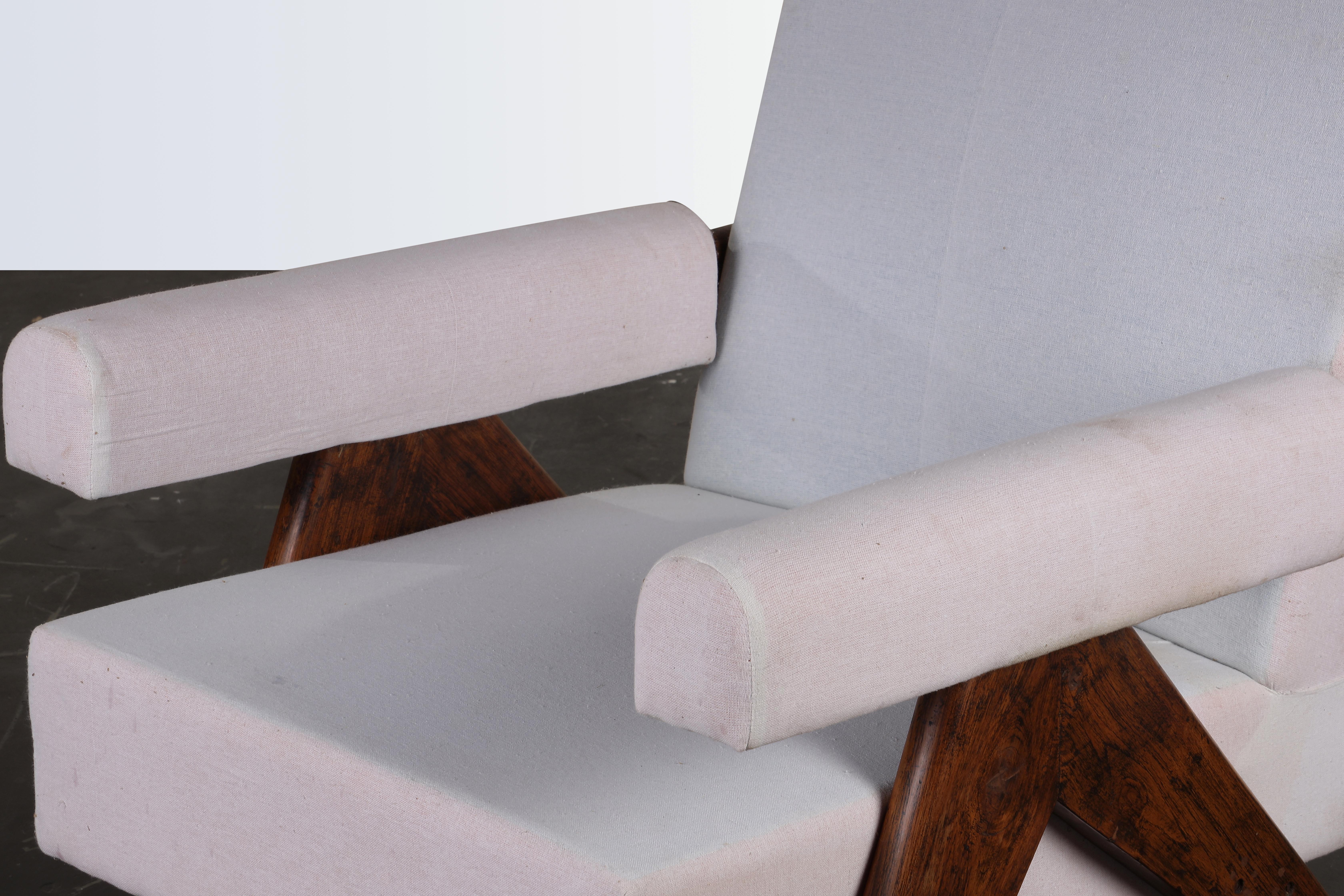 Pierre Jeanneret PJ-SI-32-A Sofá Silla / Auténtico Moderno de Mediados de Siglo en venta 1