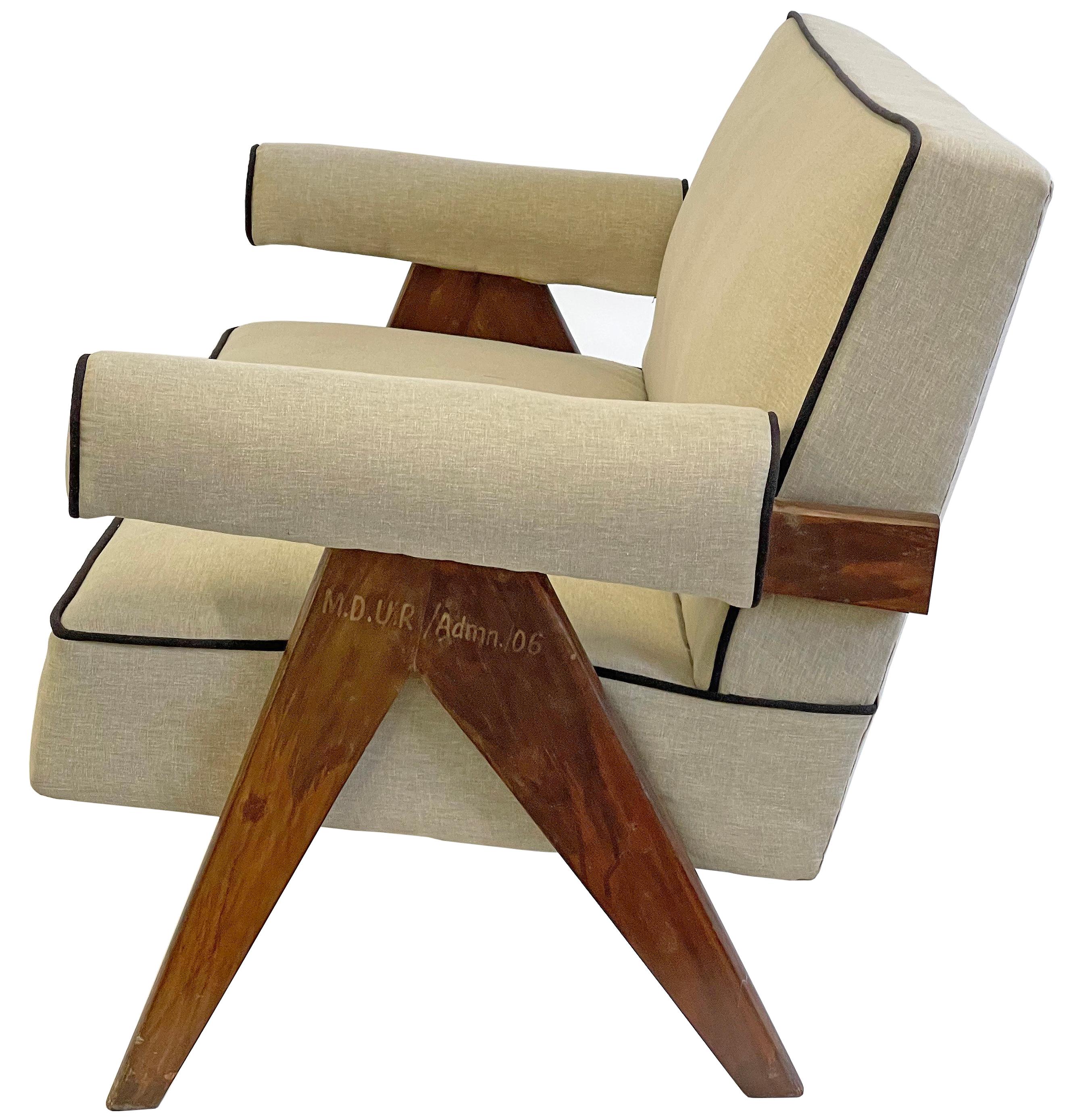 Mid-20th Century Pierre Jeanneret PJ-SI-32-B Upholstered Sofa