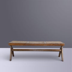 Pierre Jeanneret PJ-SI-33-C Cane Bench / Authentic Mid-Century Modern