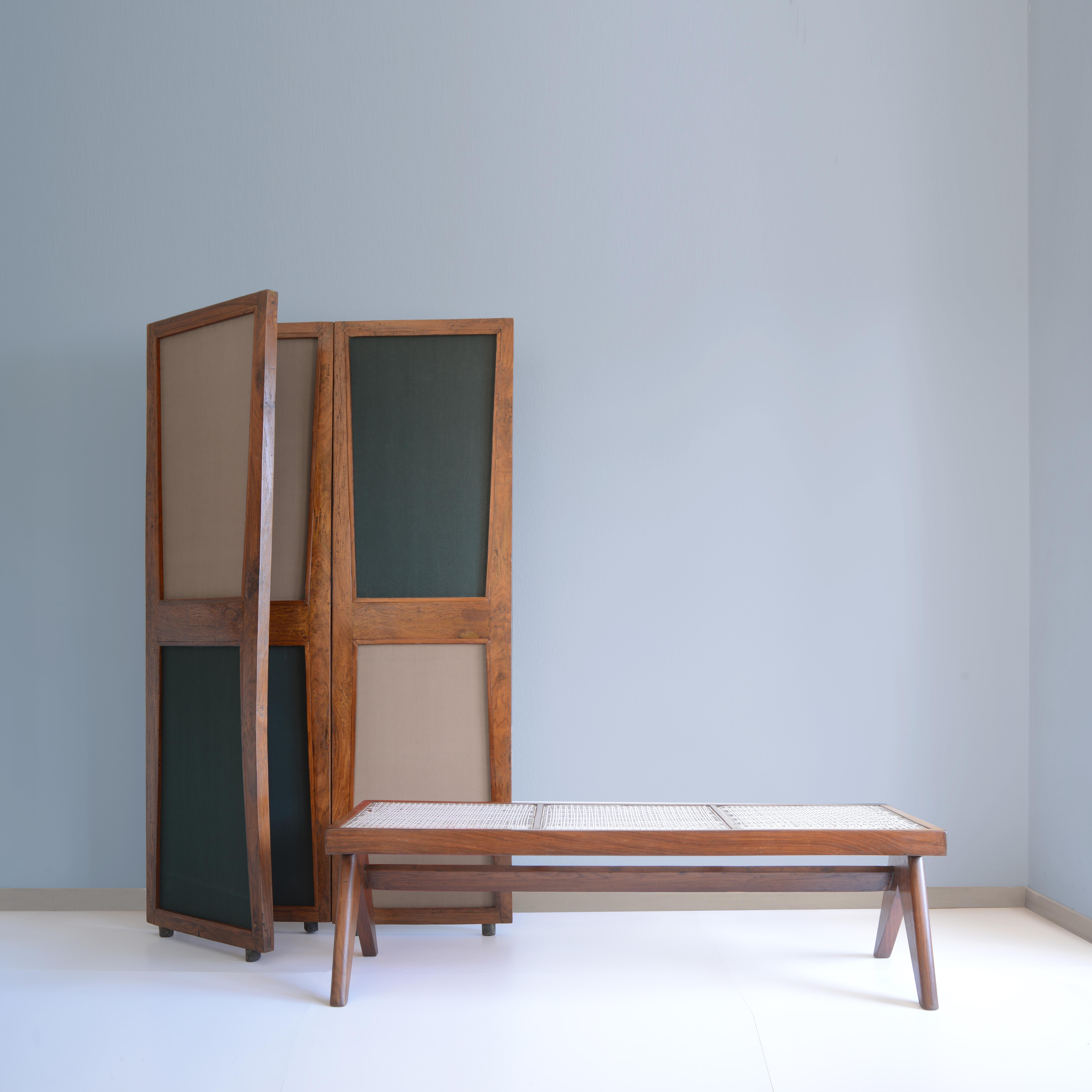 Pierre Jeanneret PJ-SI-33-C Banco de caña / Moderno auténtico de mediados de siglo en venta 1