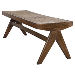Pierre Jeanneret PJ-SI-33-C Cane Bench / Authentic Mid-Century Modern