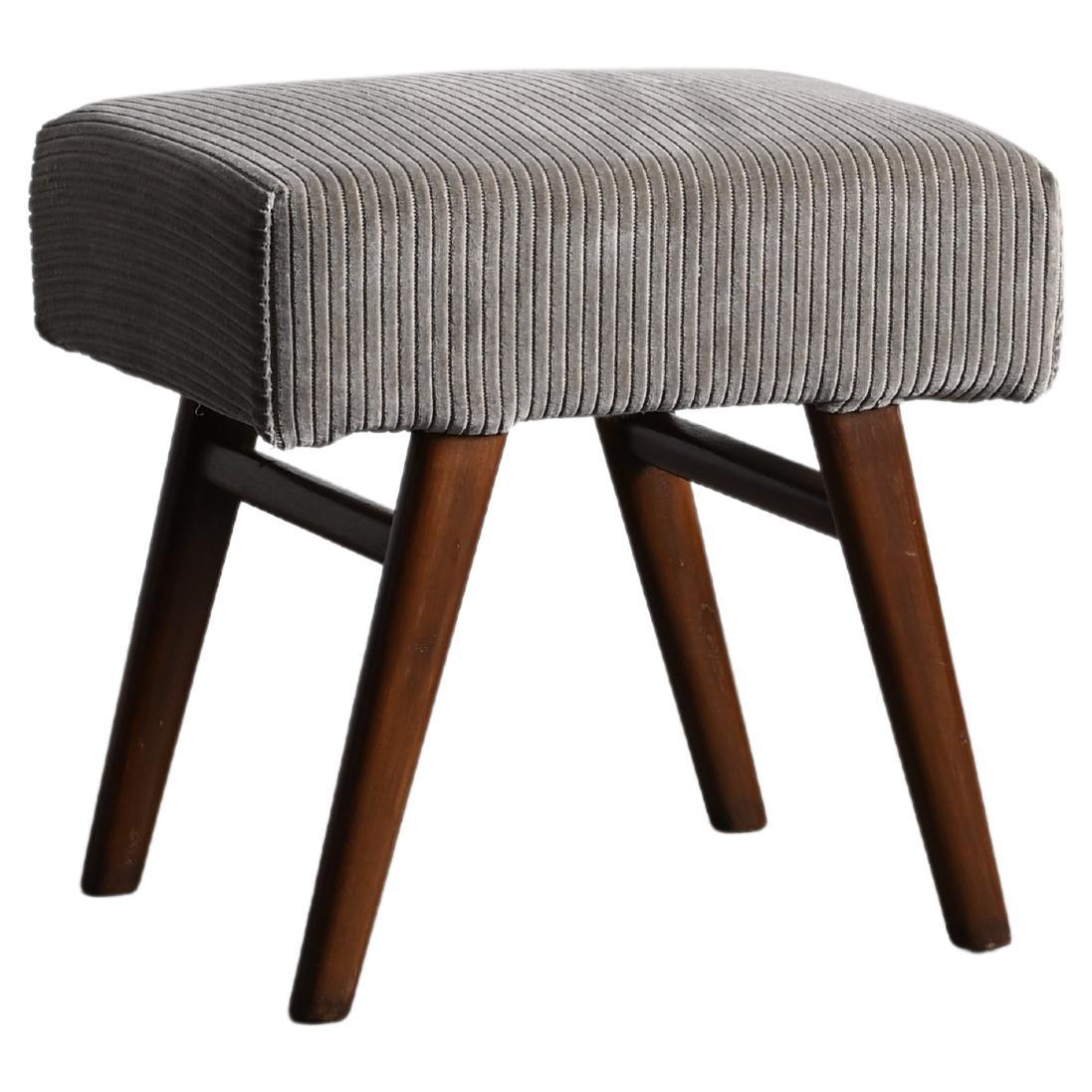 Pierre Jeanneret PJ-SI-40-B Low Upholstered Stool / Authentic Mid-Century Modern