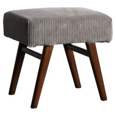 Vintage Pierre Jeanneret PJ-SI-40-B Low Upholstered Stool / Authentic Mid-Century Modern
