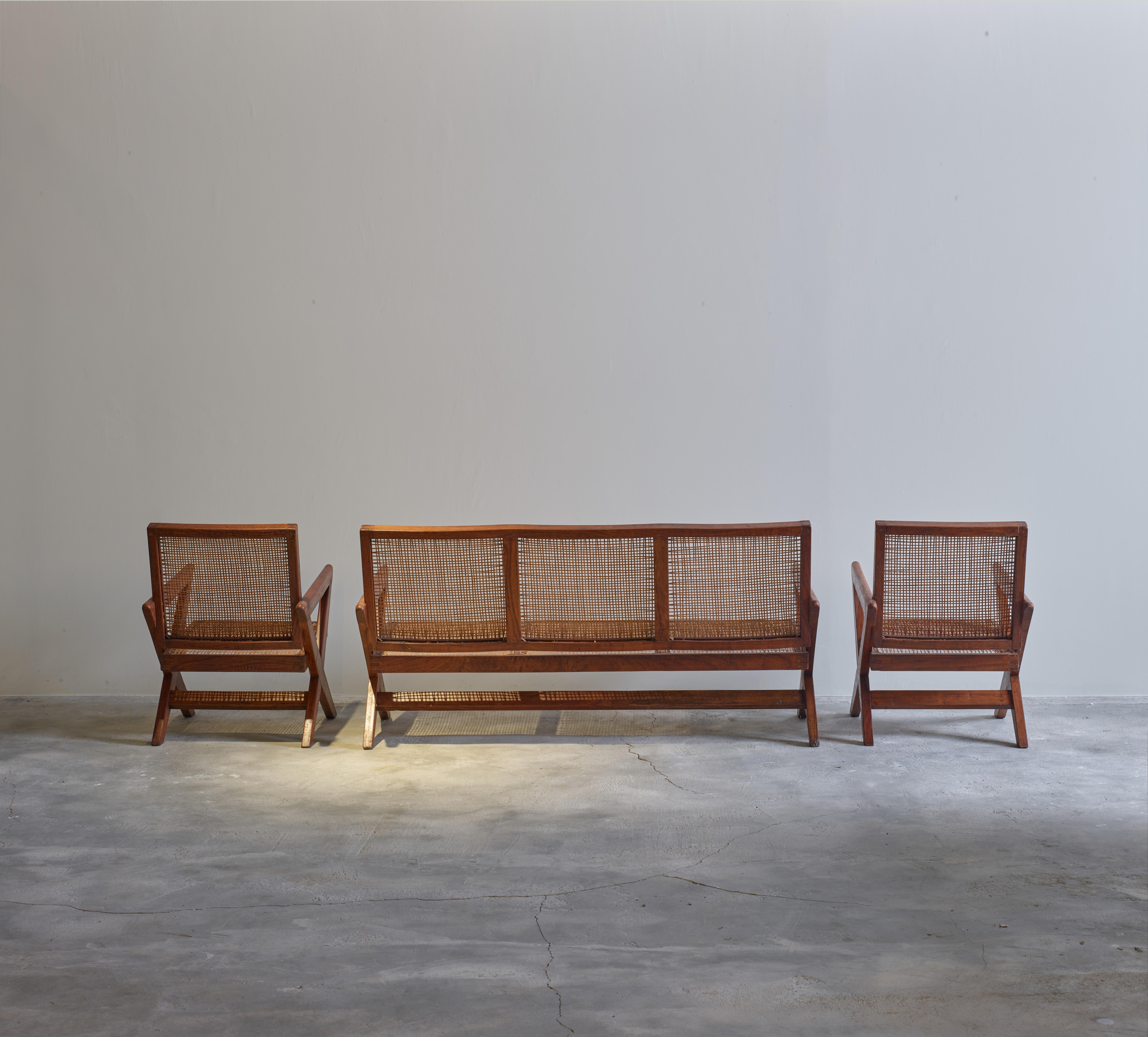 Cane Pierre Jeanneret PJ-SI-45-A / B SET / Authentic Mid-Century Modern For Sale