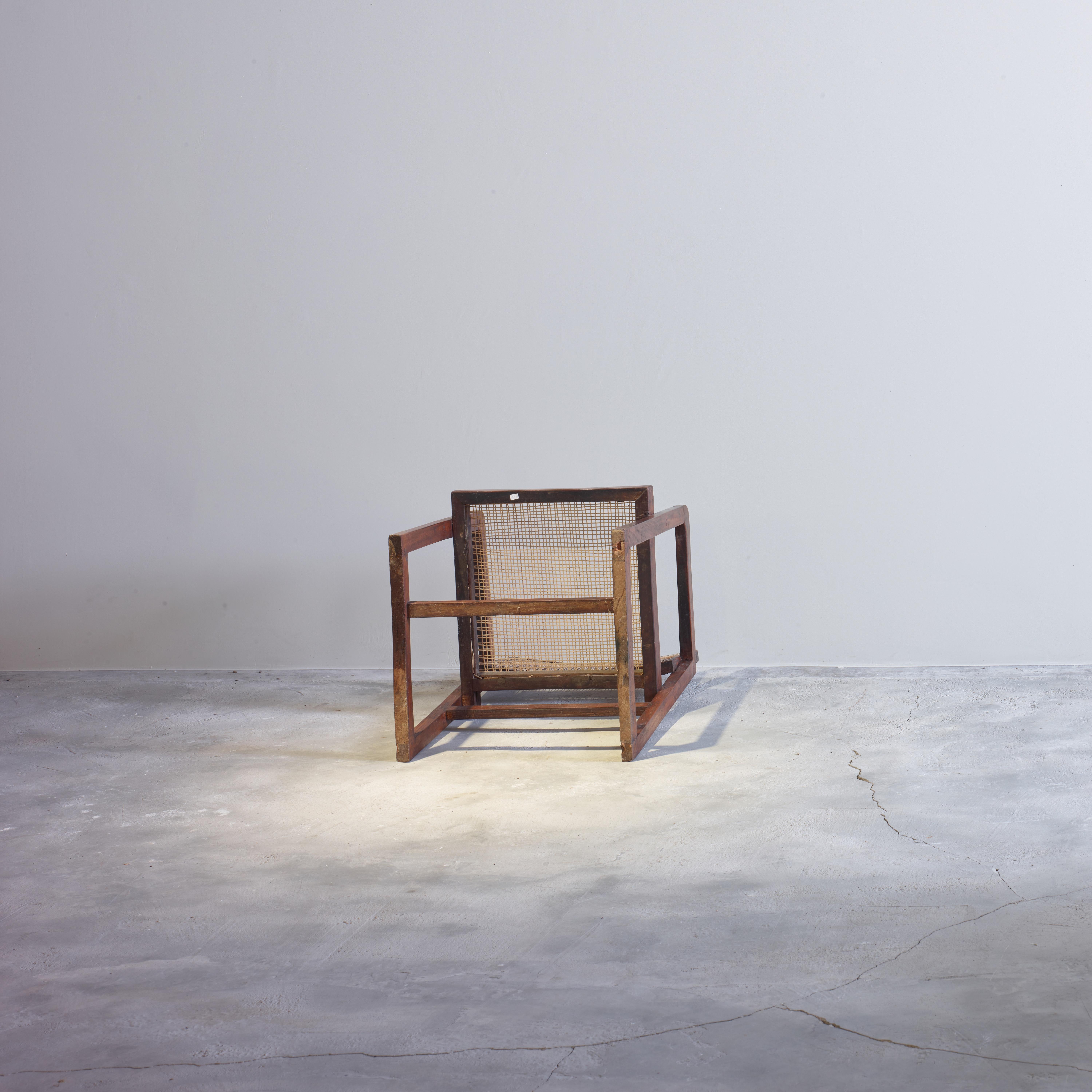 Pierre Jeanneret PJ-SI-53-A Boxsessel / Authentischer Mid-Century Modern Chandigarh im Angebot 3
