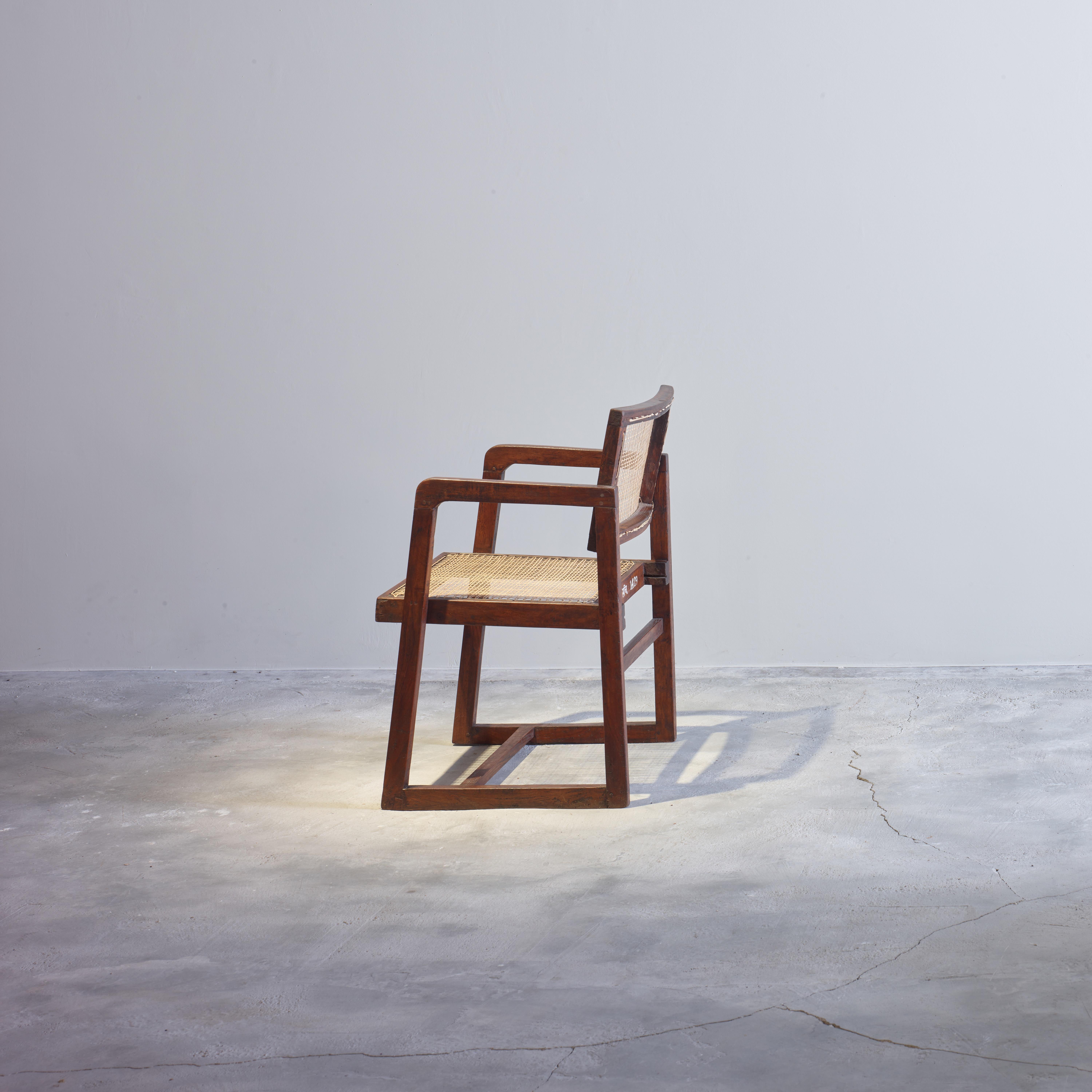 Pierre Jeanneret PJ-SI-53-A Boxsessel / Authentischer Mid-Century Modern Chandigarh (Moderne der Mitte des Jahrhunderts) im Angebot