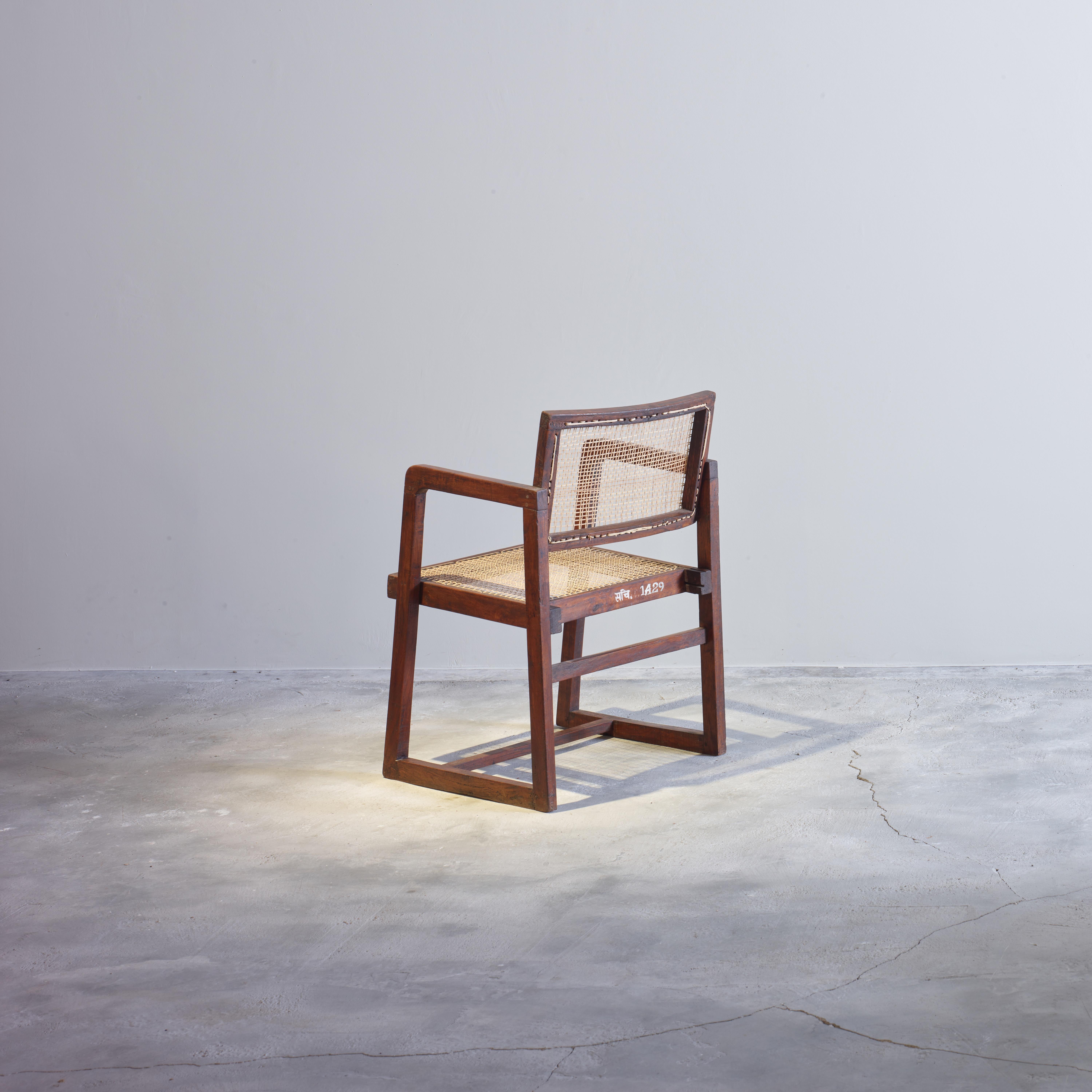 Pierre Jeanneret PJ-SI-53-A Box Chair/Authentique Mid-Century Modern Chandigarh  Bon état - En vente à Zürich, CH