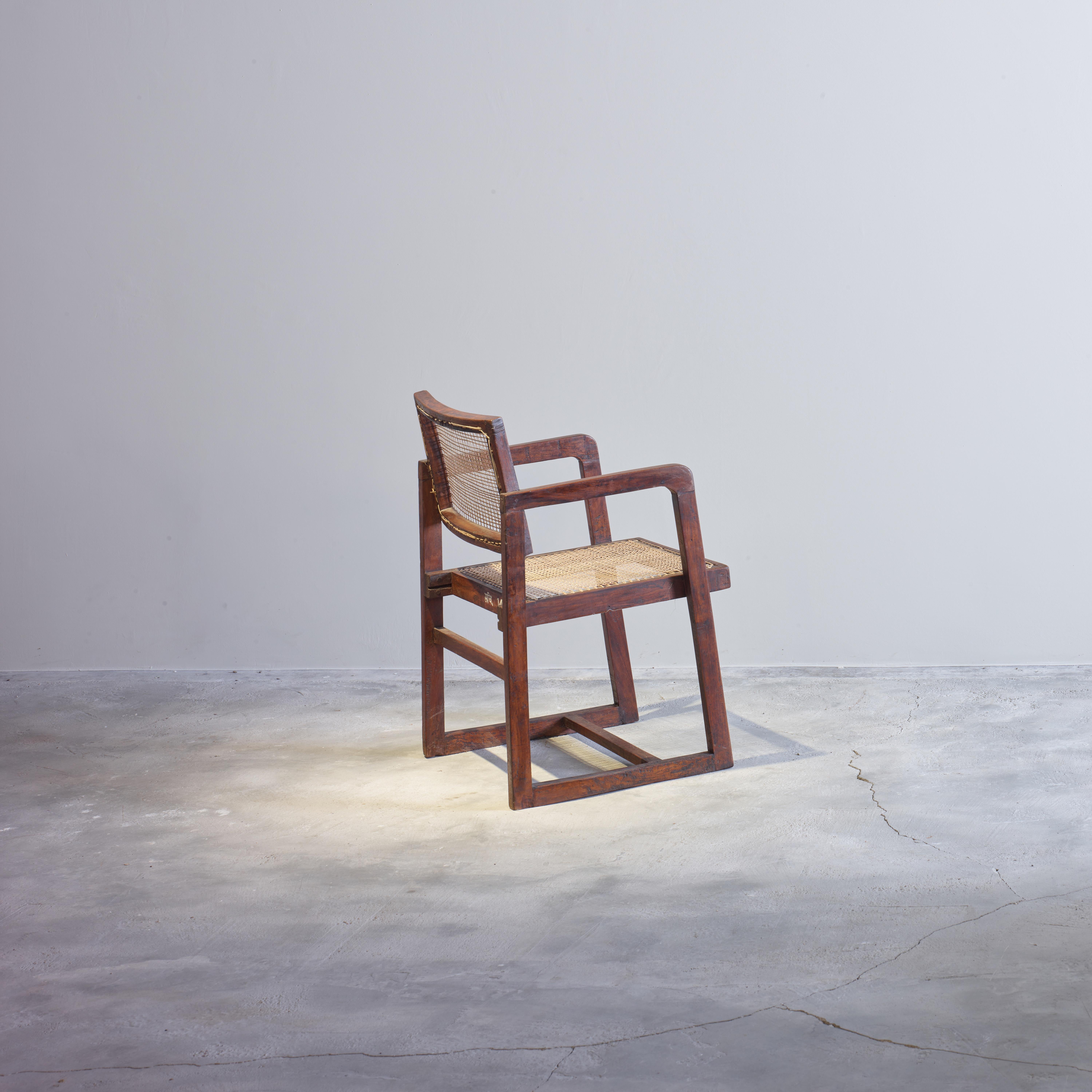 Canne Pierre Jeanneret PJ-SI-53-A Box Chair/Authentique Mid-Century Modern Chandigarh  en vente