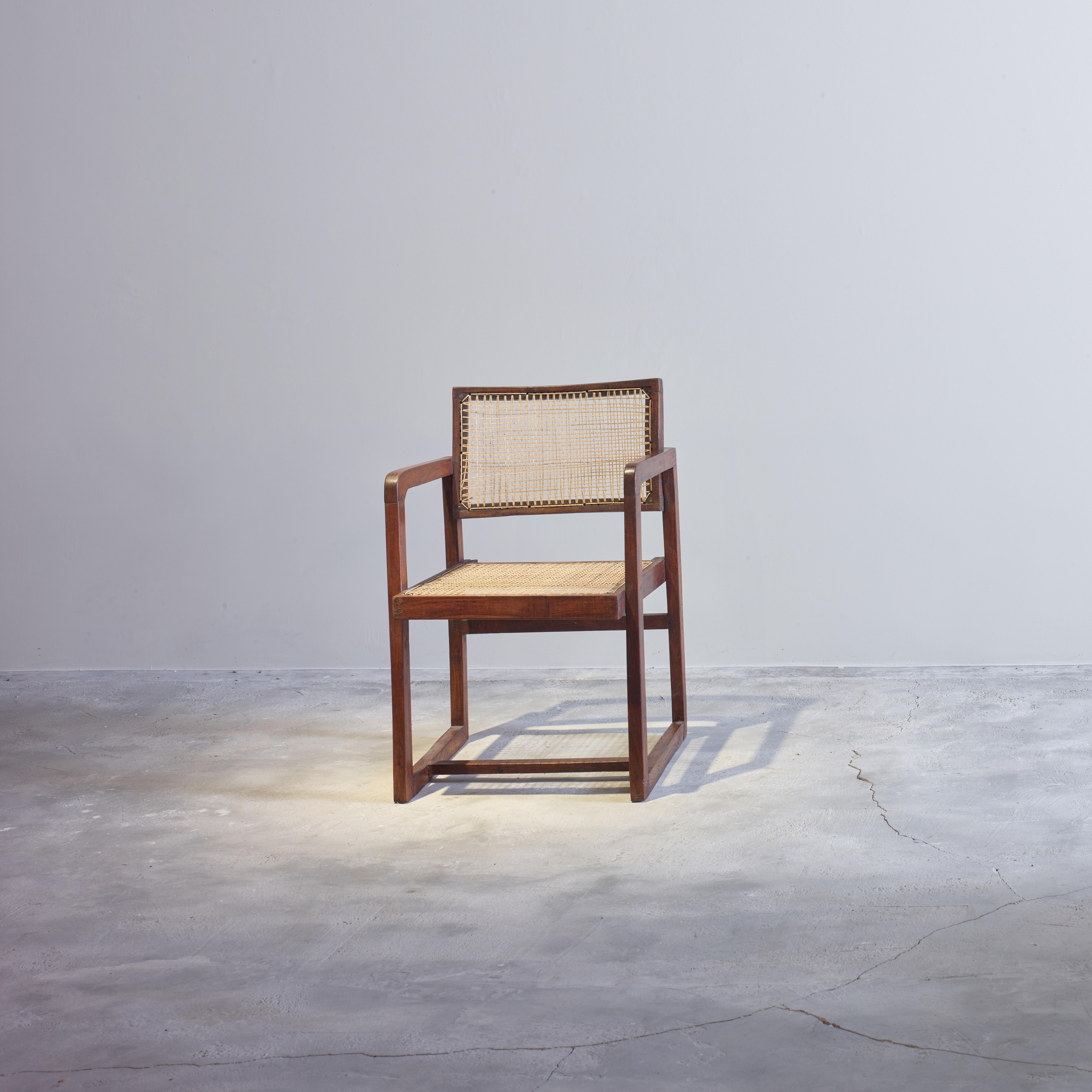 Pierre Jeanneret PJ-SI-53-A Box Chair/Authentique Mid-Century Modern Chandigarh  en vente 3