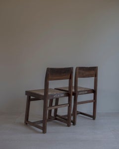Pierre Jeanneret PJ-SI-54-A Box Chairs Authentic Mid-Century Modern, Chandigarh