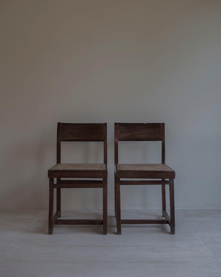 Hand-Crafted Pierre Jeanneret PJ-SI-54-A Box Chairs Authentic Mid-Century Modern, Chandigarh For Sale