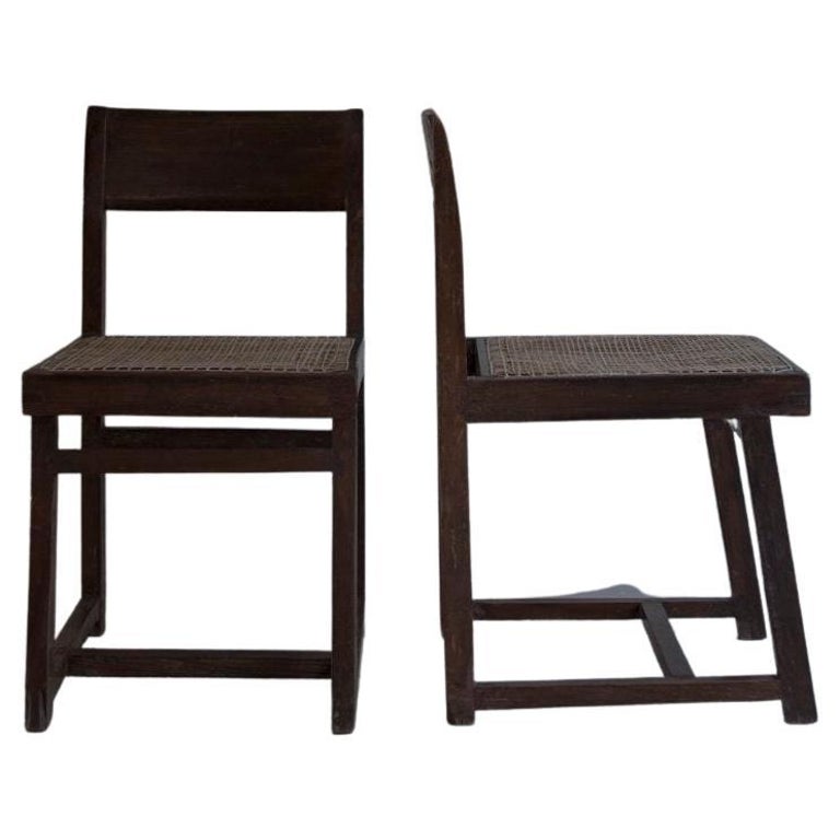 Pierre Jeanneret PJ-SI-54-A Box Chairs Authentic Mid-Century Modern, Chandigarh For Sale