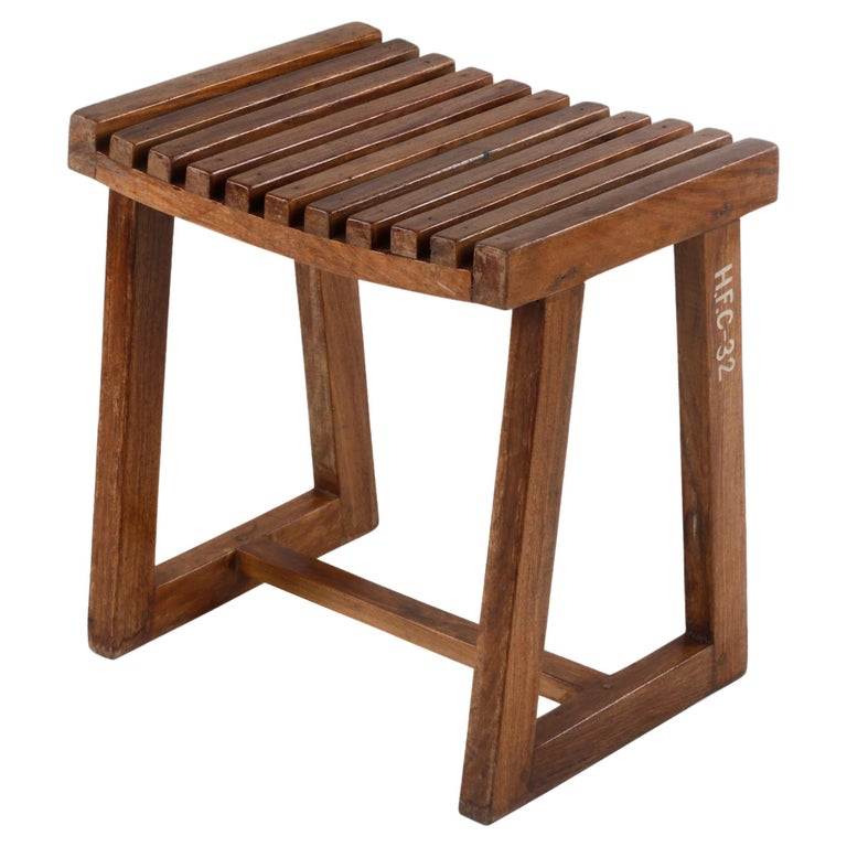 Pierre Jeanneret PJ-SI-55-a Stool / Authentic Mid-Century Modern Chandigarh For Sale
